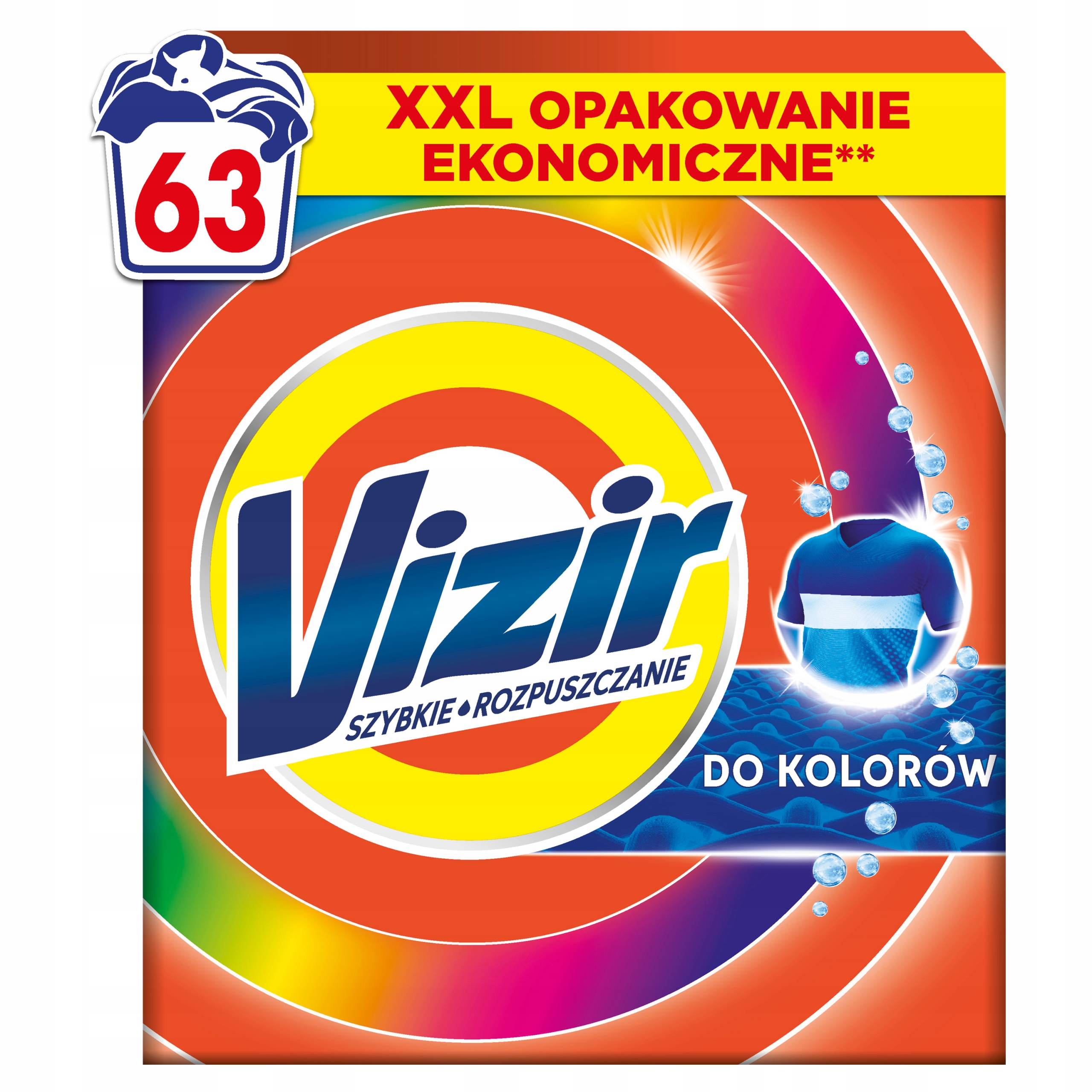 Vizir Proszek Do Prania Kolorowych Tkanin, 3.465 kg, 63 Prania