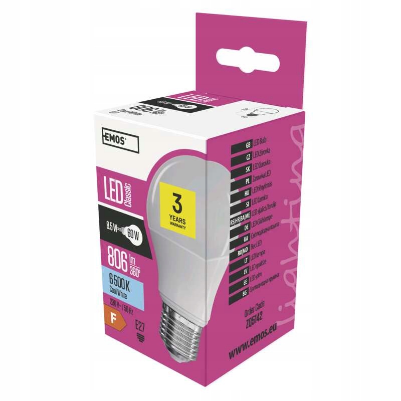 

Żarówka Emos Led Classic A60 8,5W E27 cw ZQ5142