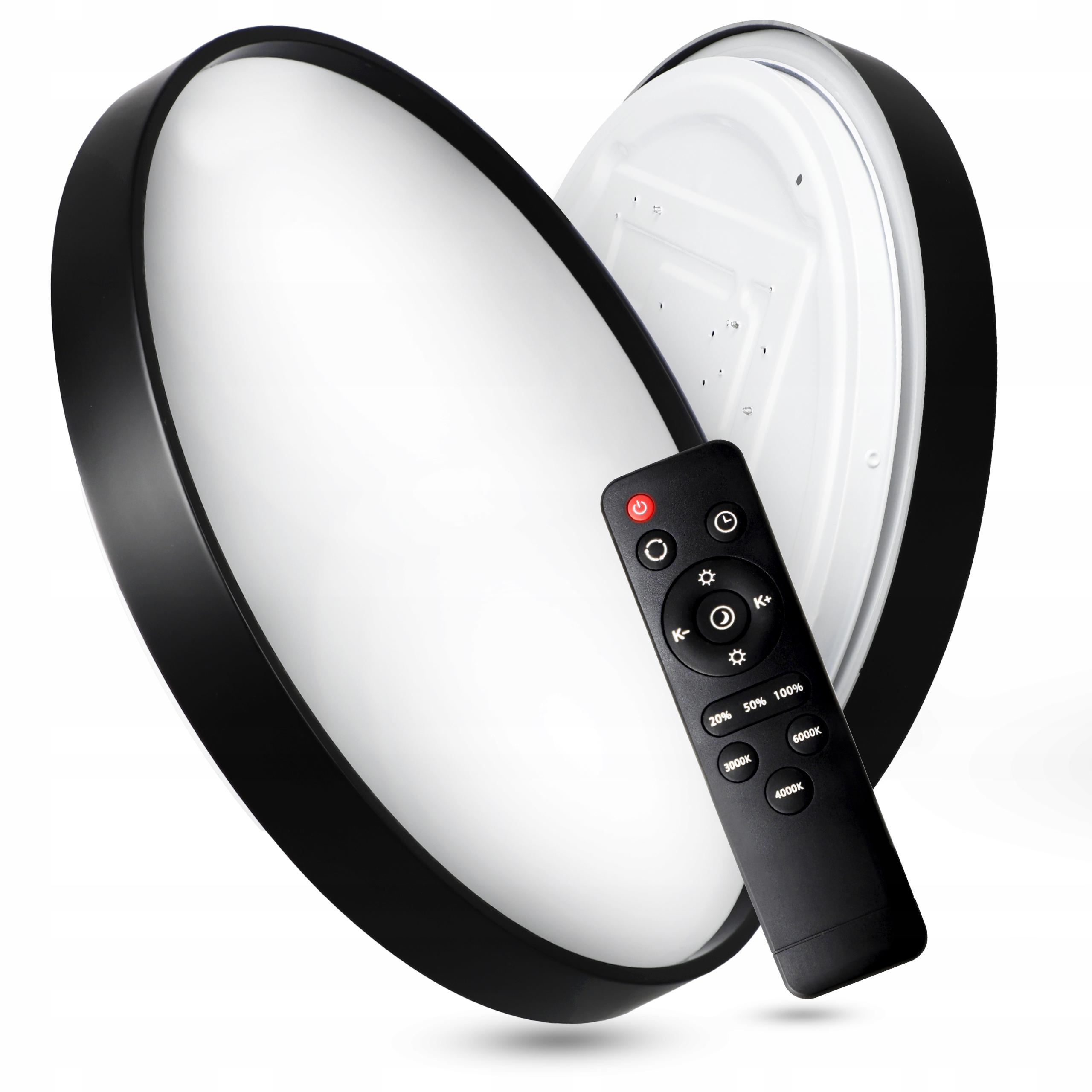 Lampa sufitowa Led plafon natynkowy 48W 40CM Czarny panel okrągły