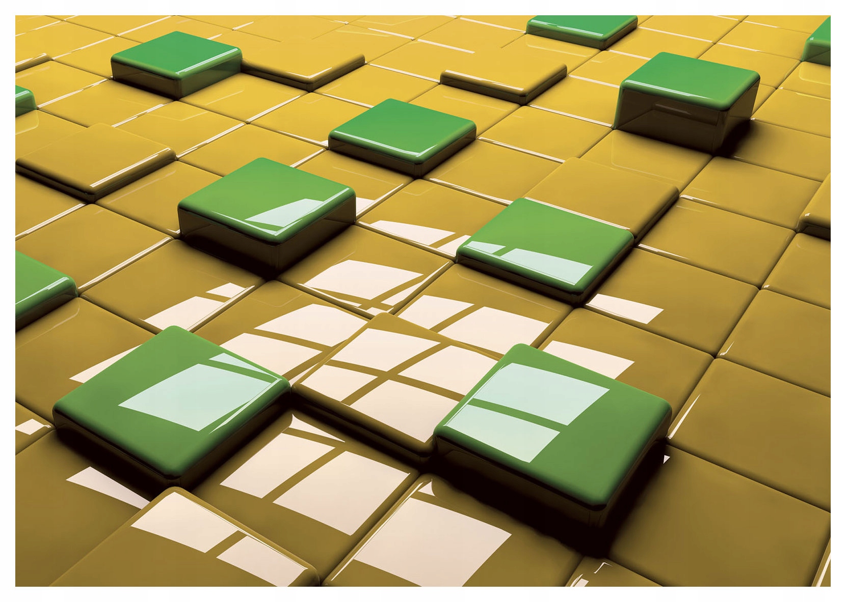 Fototapeta Geometrické kostky zeleň Žlutá Minimalismus 416x254 lepidlo