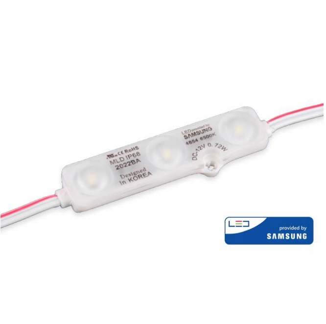 

Moduł led 12V Samsung 0,72W 6500K 160° biały zimny