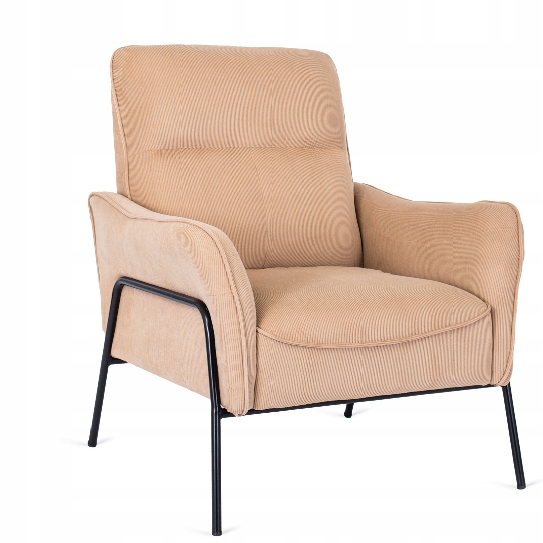 Béžové čalouněné odpočinkové křeslo Loft skandinávský do obývacího pokoje Alberto