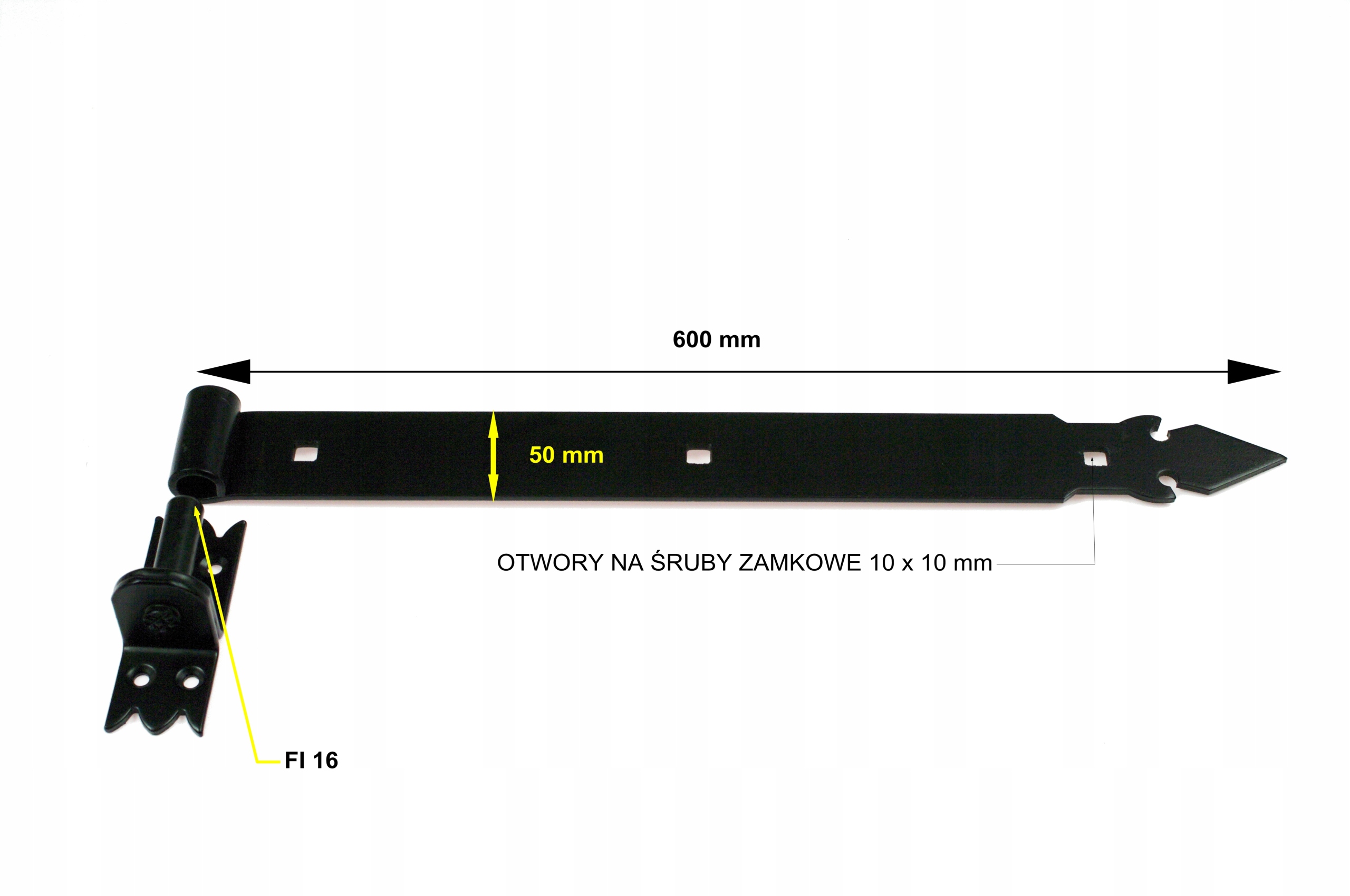 

Zawiasa Zawias Pasowy Ozdobny Czarny 600 mm Na