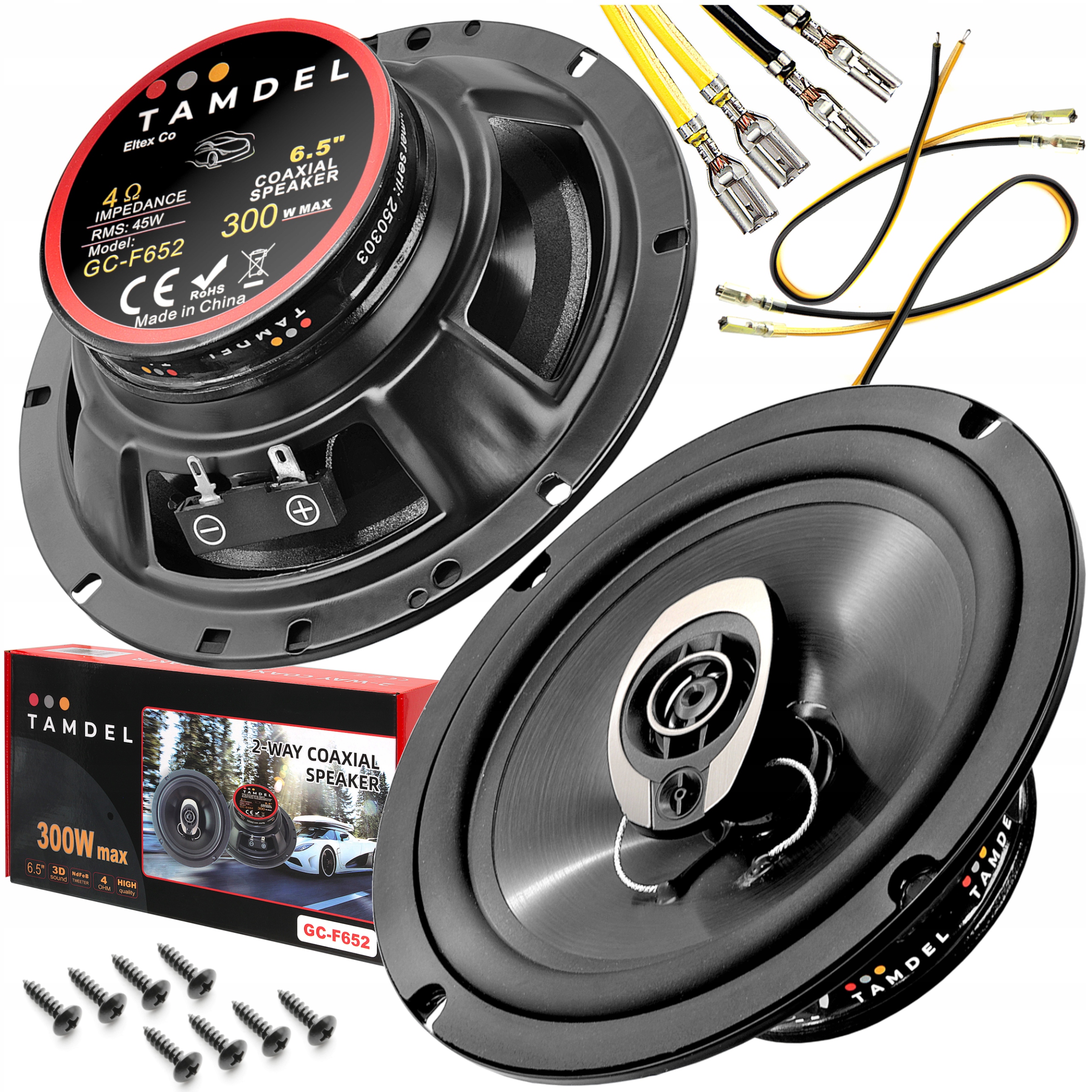 Głośniki samochodowe 165mm Tamdel GC-F652 300W 2-drożne koaksjalne