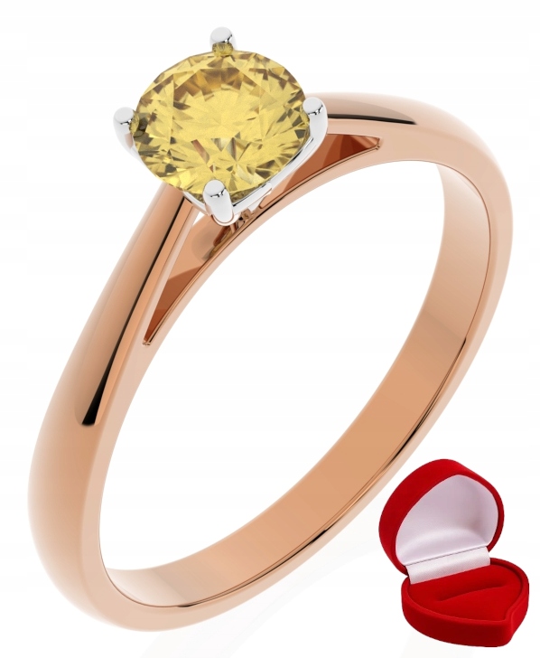 Zlatý Prstýnek 585 14k Safír 0,50 ct Růžové Zlato R7