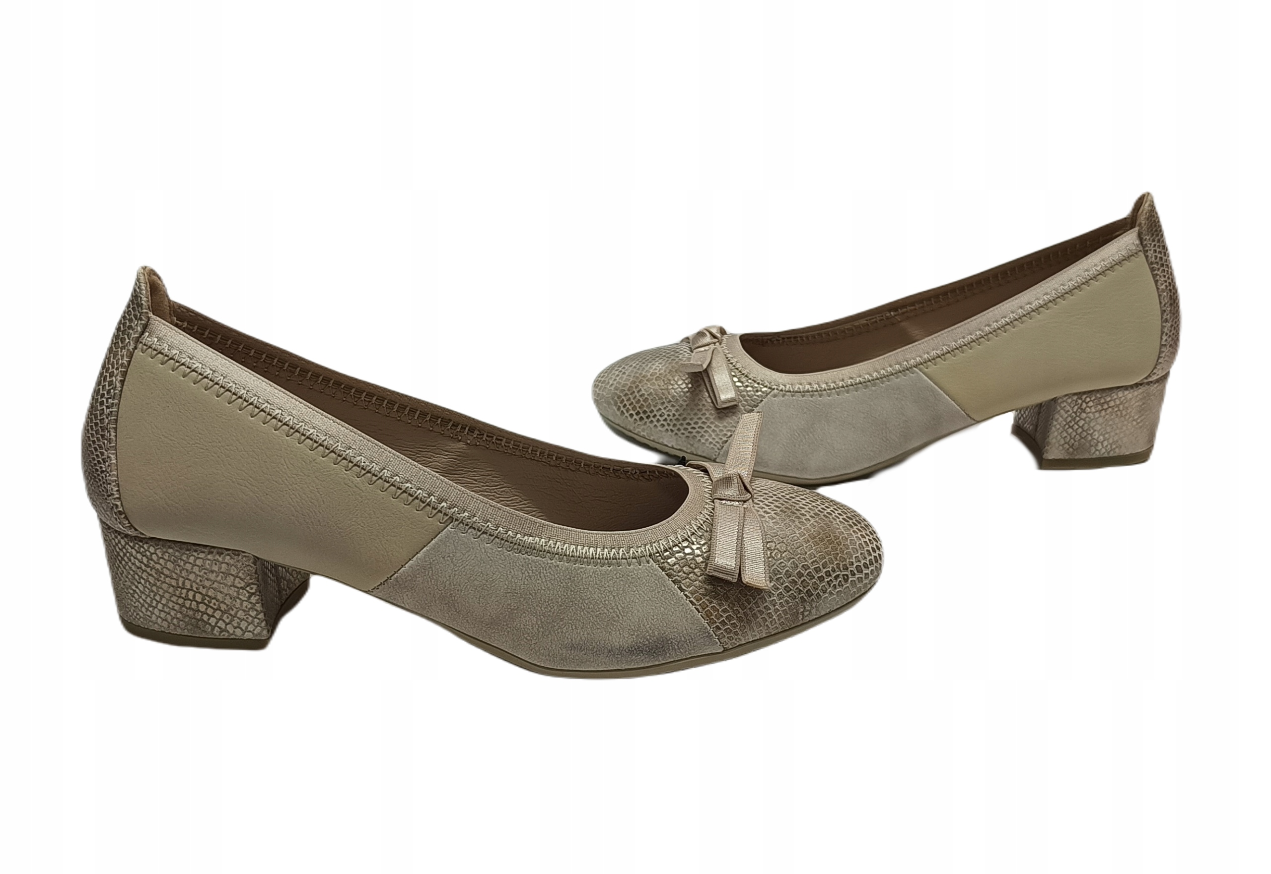 Polobotky Ažurové pohodlné podpatky Wojtyłko 7B10620I béžová R36