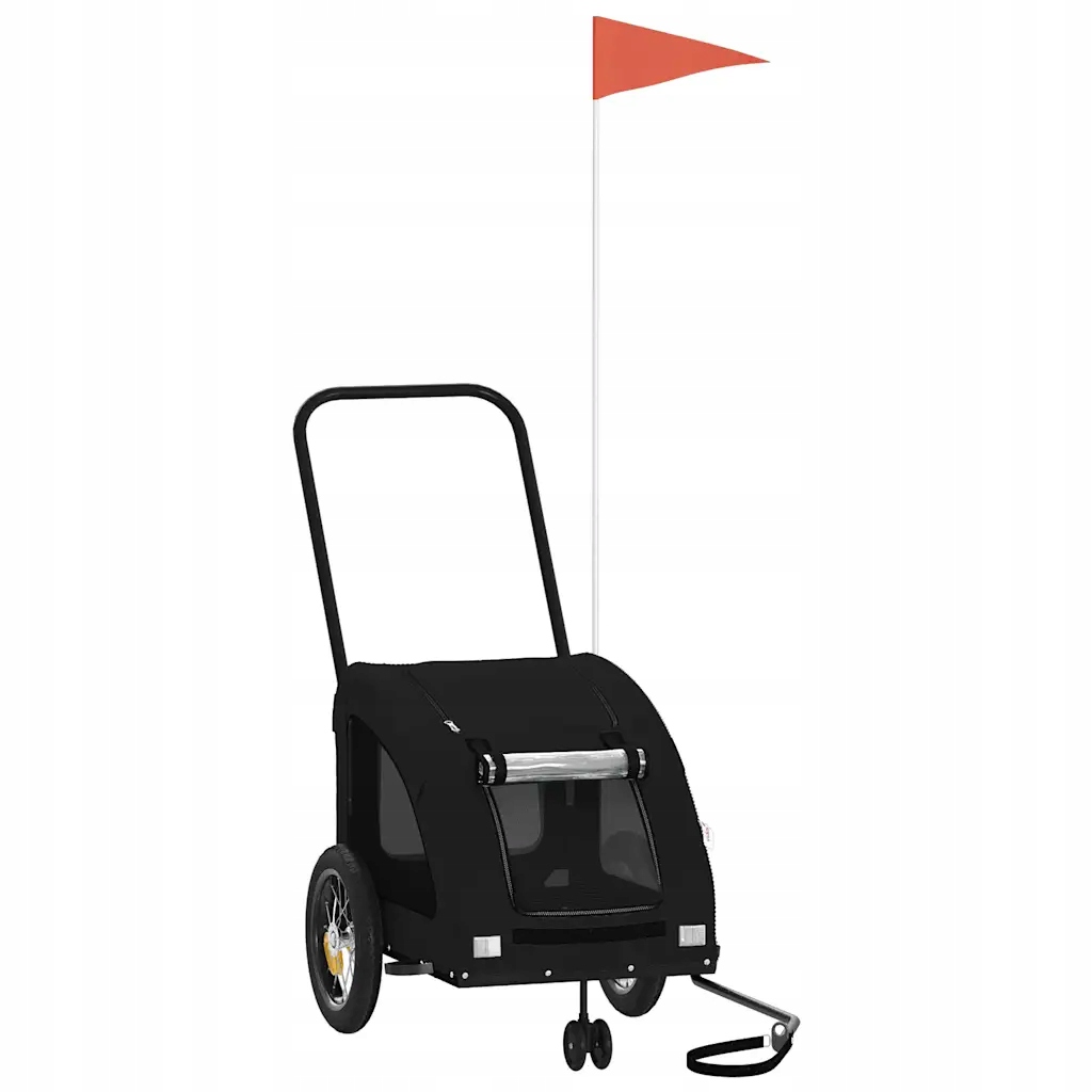 Levně Černý přívěs na kolo pro zvířata 125 x 52 x 53 cm