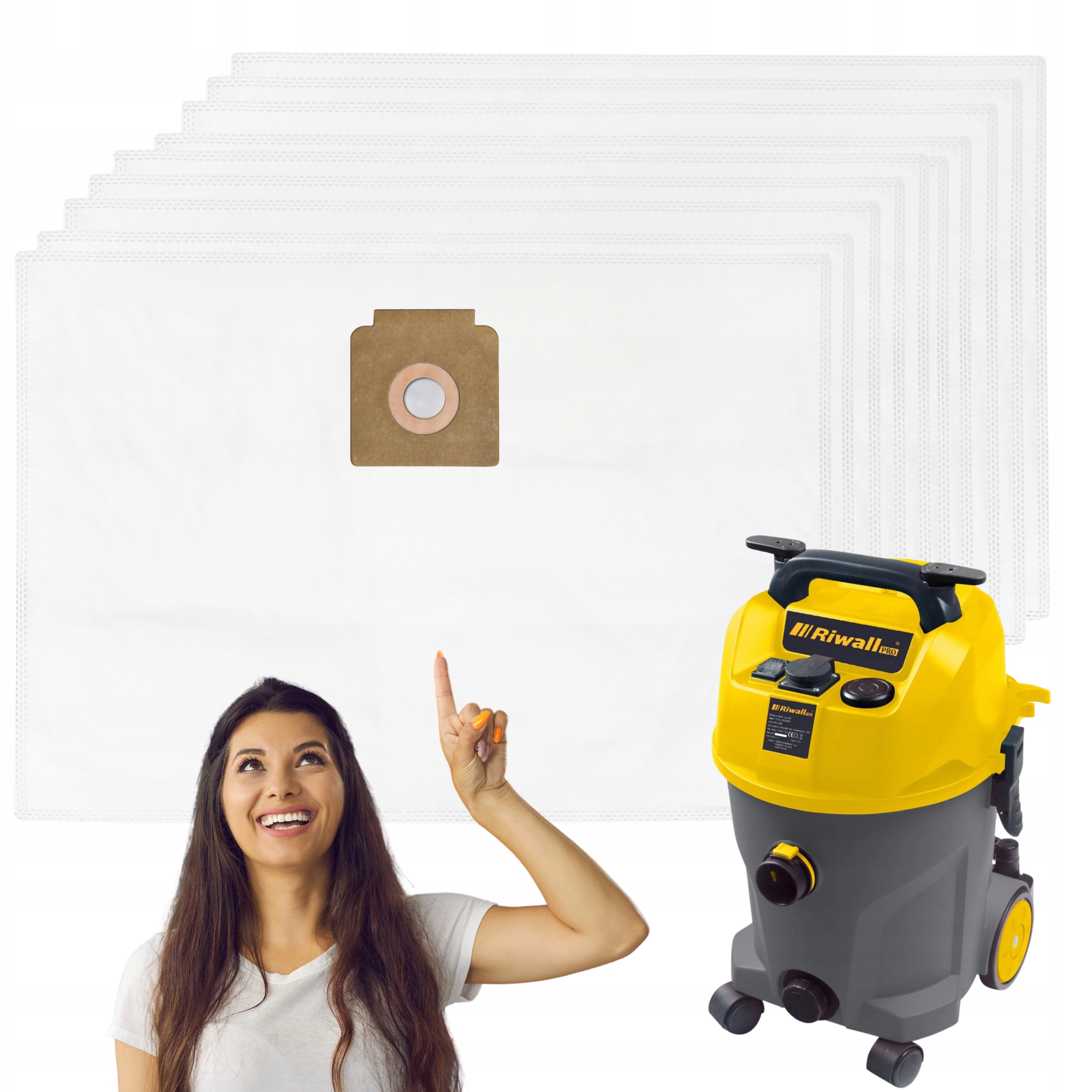 20x Worki Syntetyczne 20L Do Odkurzacza Riwall Zyga 3000W 3500W