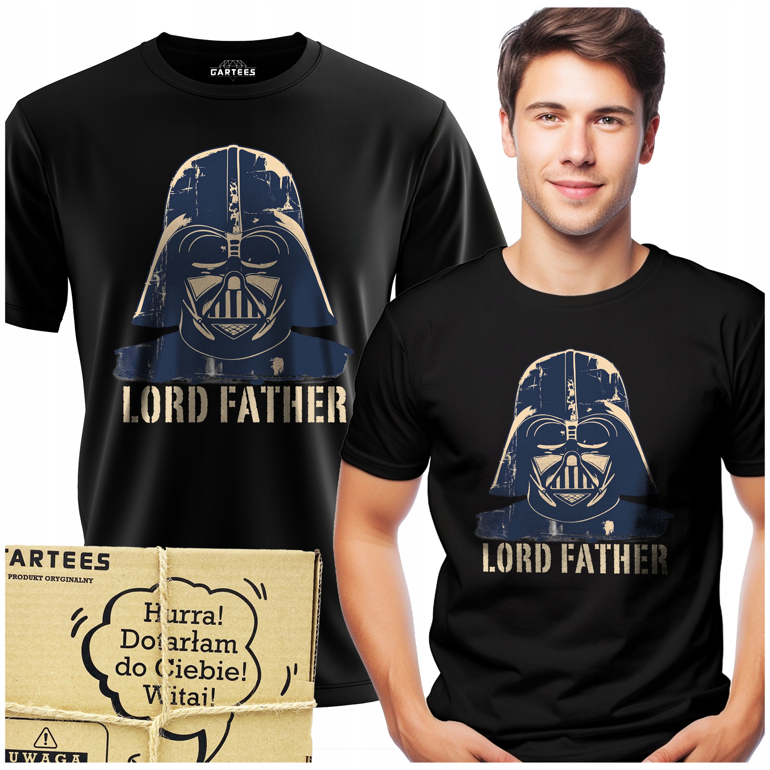 KOSZULKA MĘSKA Z NADRUKIEM LORD FATHER PREZENT NA DZIEŃ TATY STAR WARS