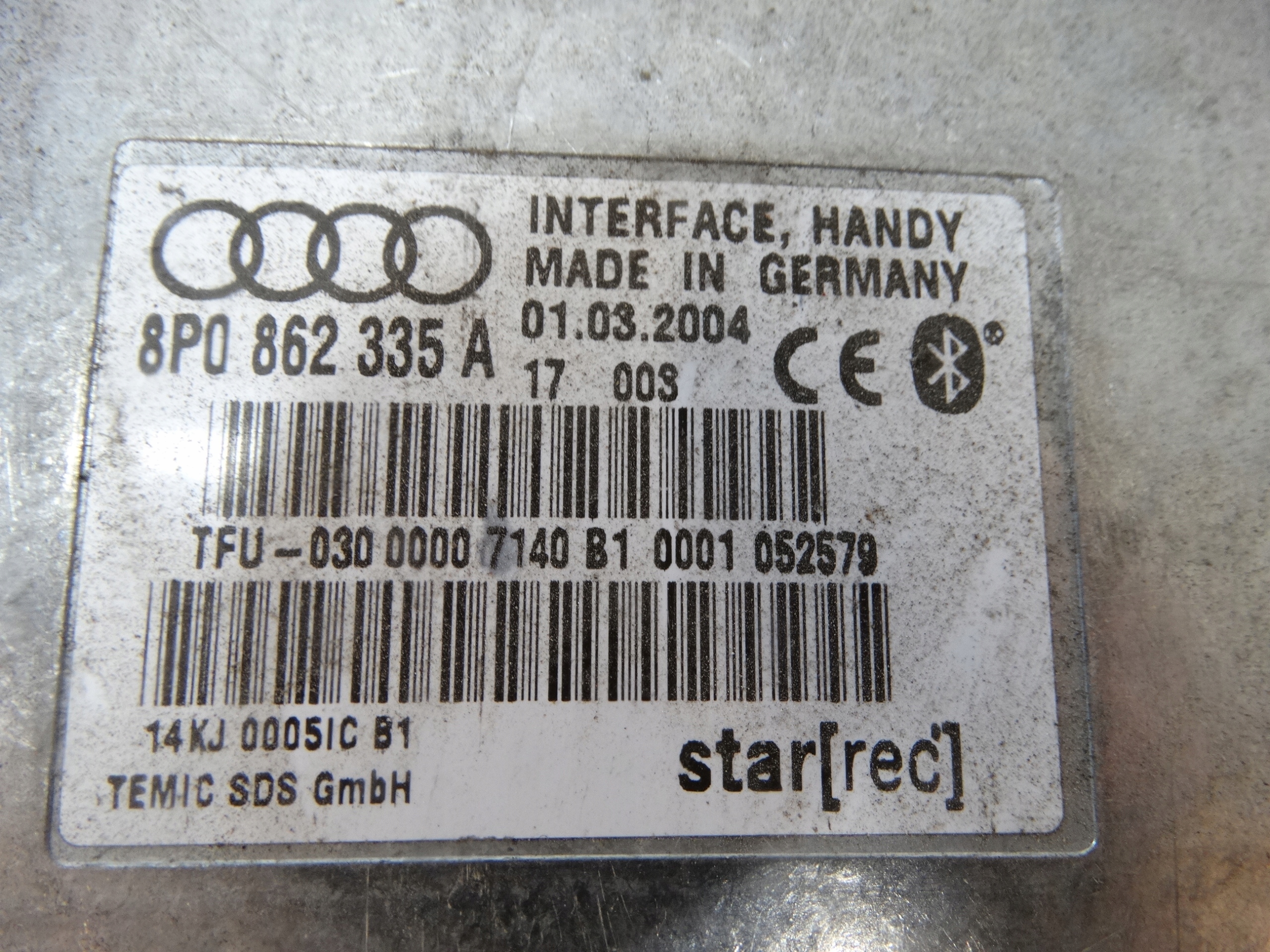 control unit module BLUETOOTH AUDI A3 A4 8P0862335A