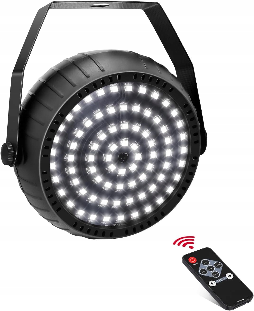 Lampa dyskotekowa stroboskopowa Led 78 diod pilot muzyczna Dj imprezy