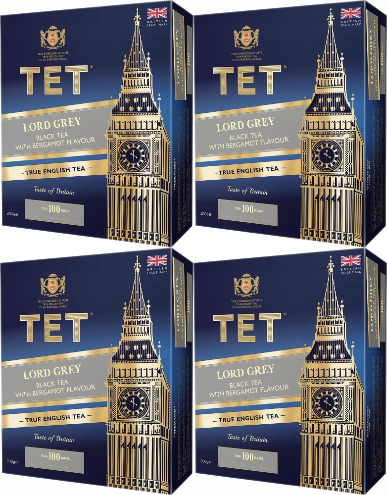 Tet herbata czarna Lord Grey 100 torebek 200g x4