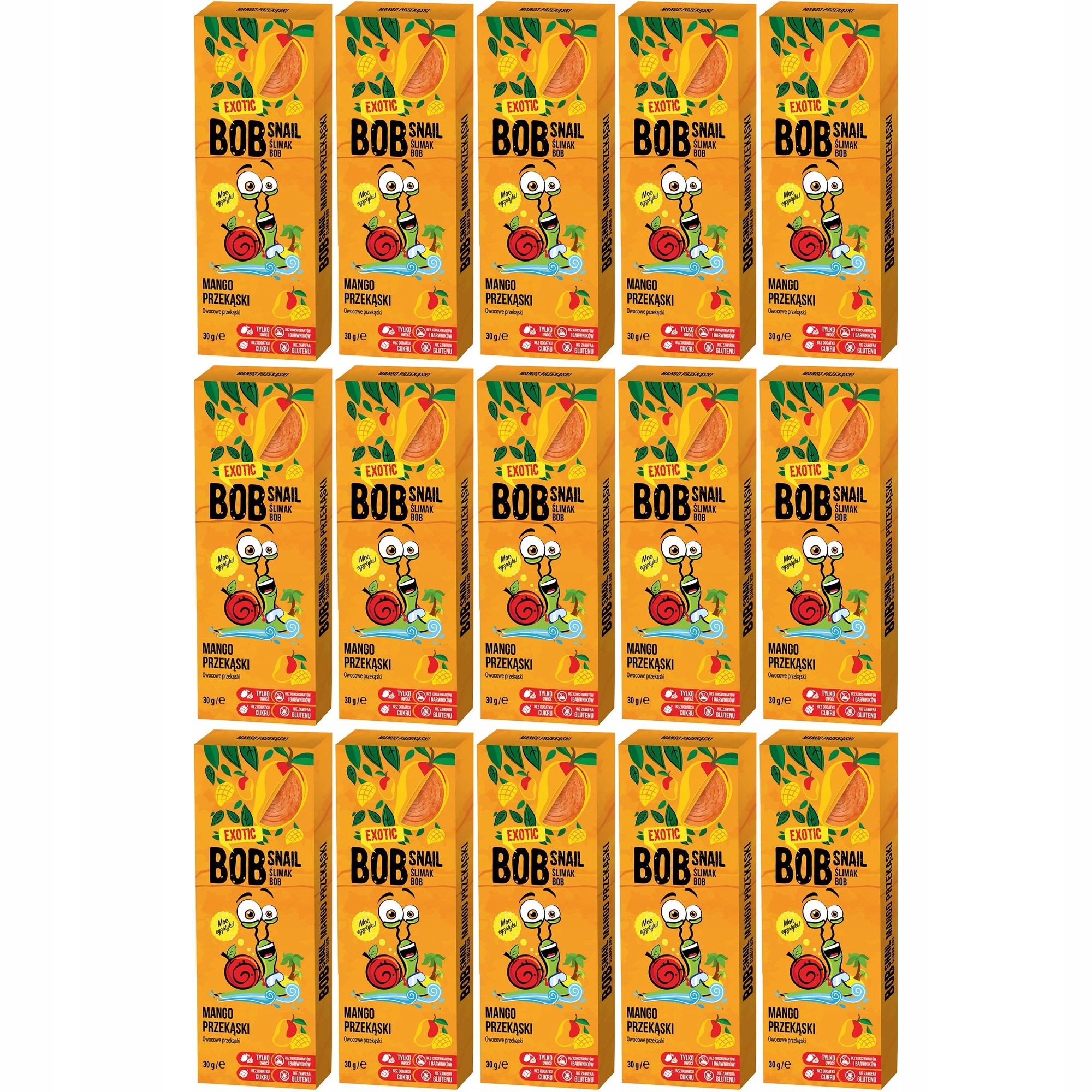 Zestaw Bob Snail Rollsy owocowe Mango 30 g 15 szt.