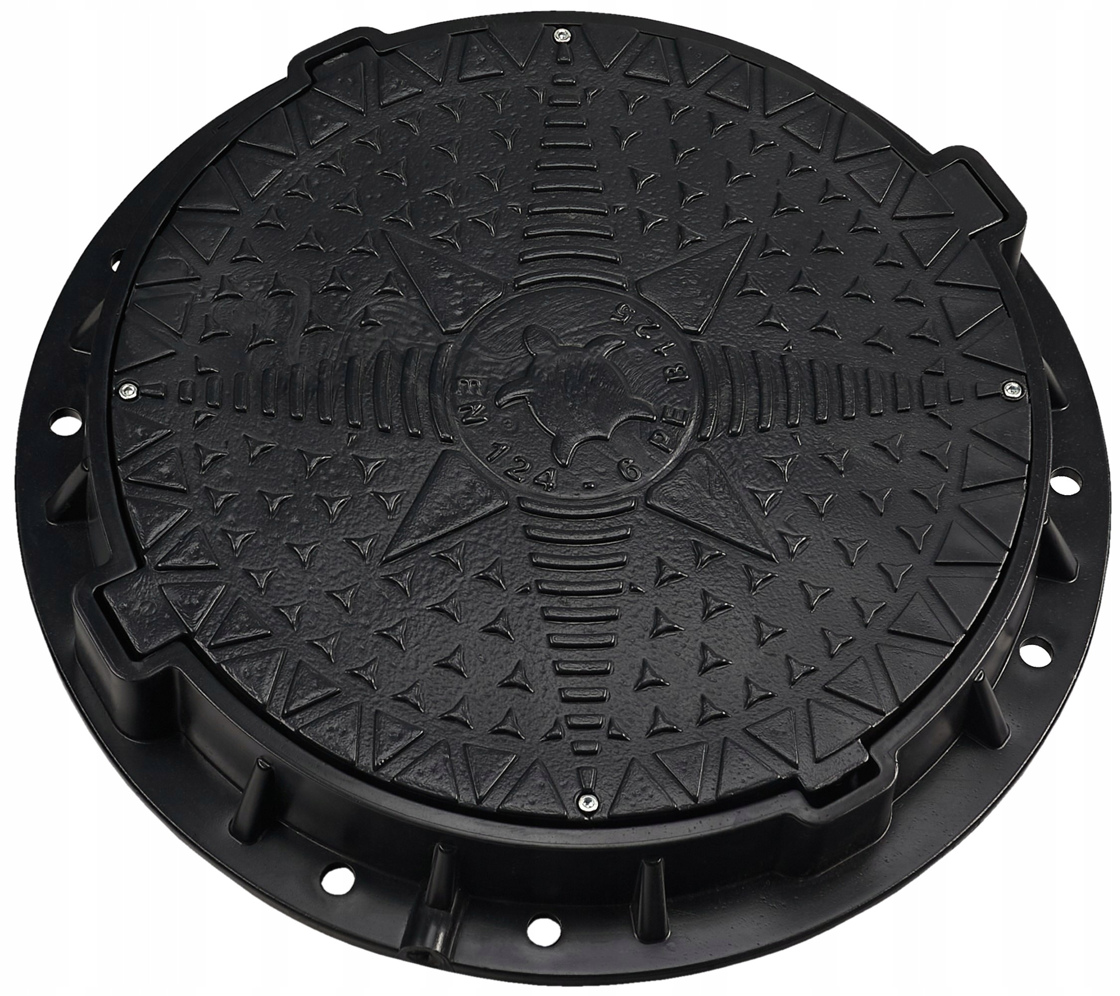 Krytka do studny Babylonplast plastová kulatá Ø80 cm černá B125
