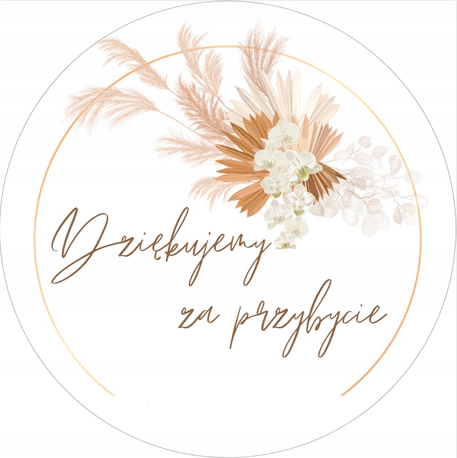 

Naklejki Dziękujemy przybycie Boho 5 cm 20 szt