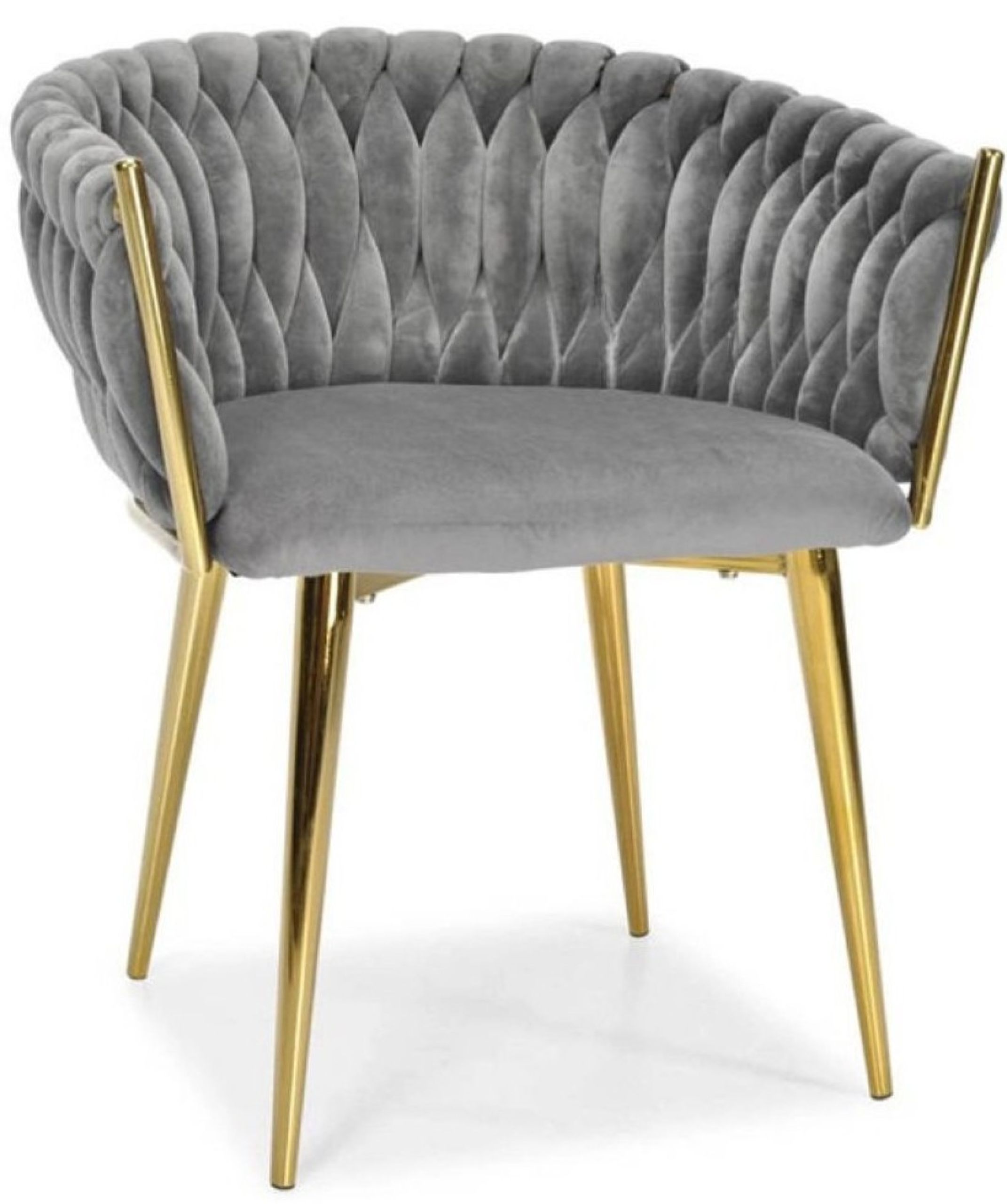 Velúrová stolička Glamour sivá – Moderné zlaté nohy