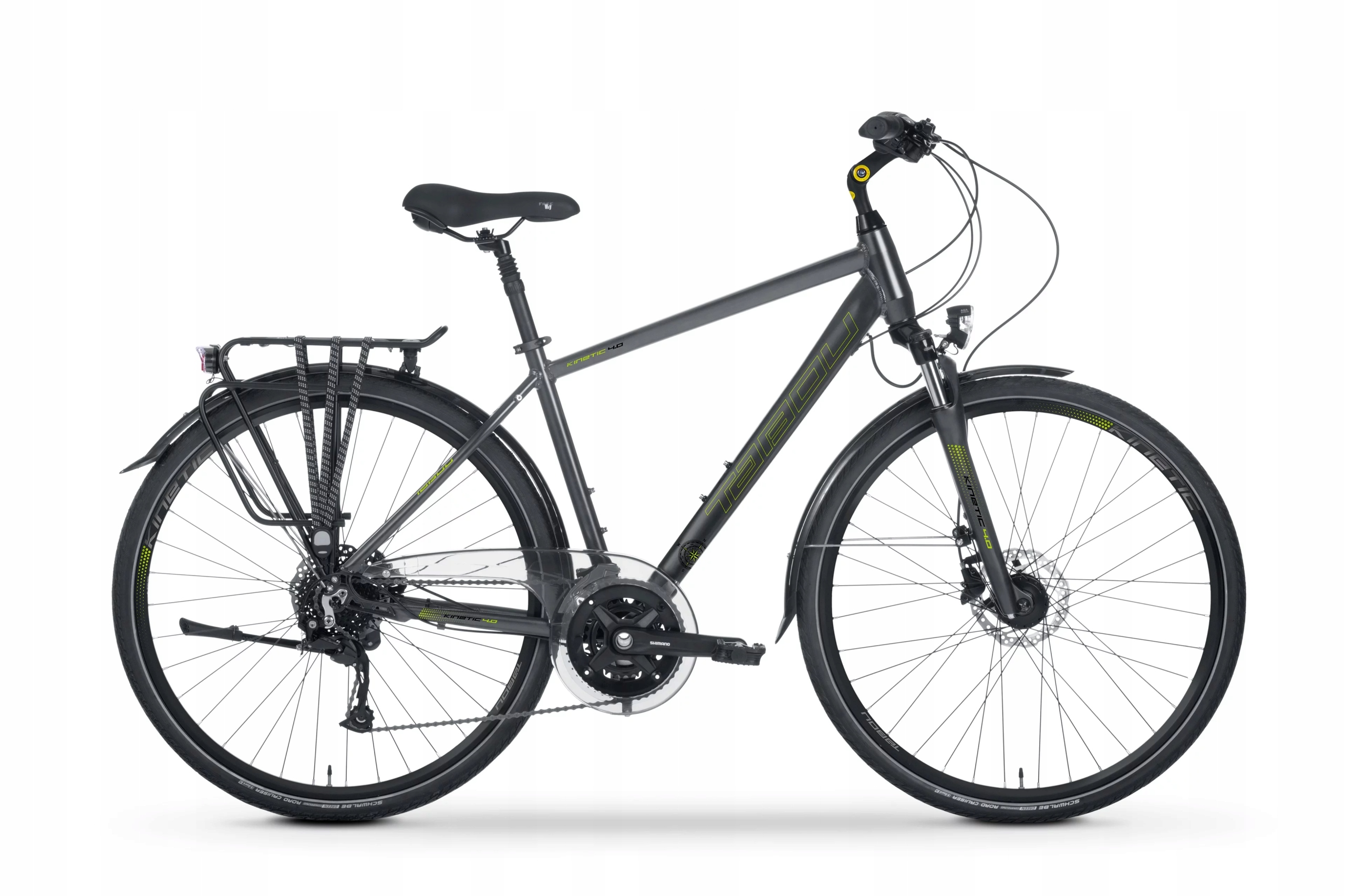 Rower Trekkingowy Tabou Kinetic 4.0 Rama 23 Alivio 2X9 Hydraulika Gray/lime