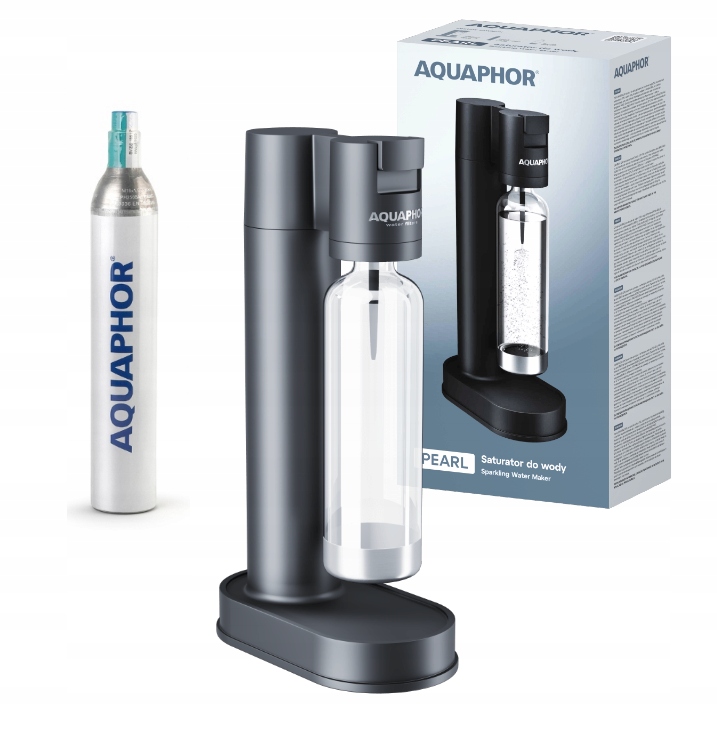 Saturátor na perlivú vodu na sýtenie vody s fľašou Aquaphor Pearl čierny