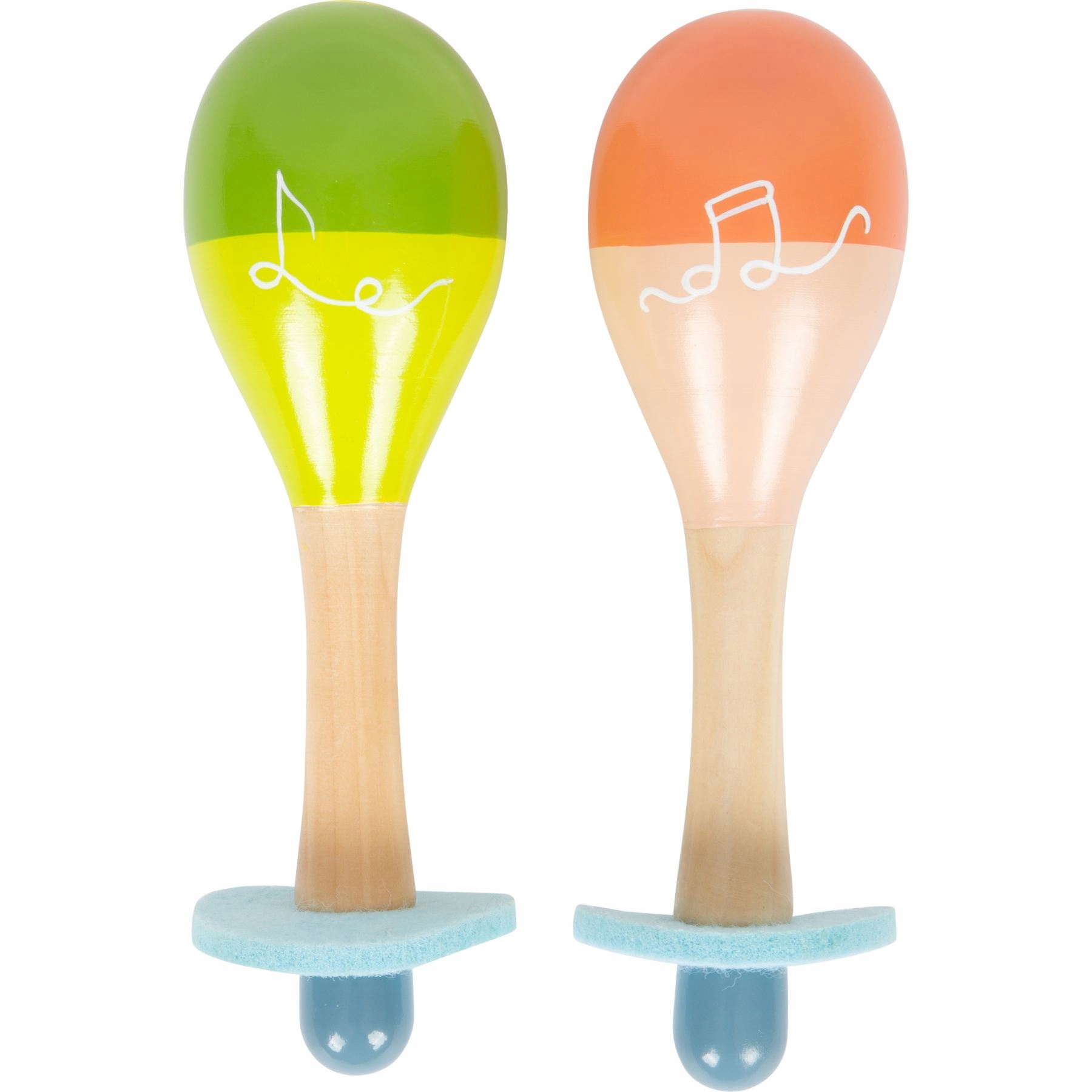 MARAKASY 2 Grzechotki drewniane PASTELOWE 16 cm