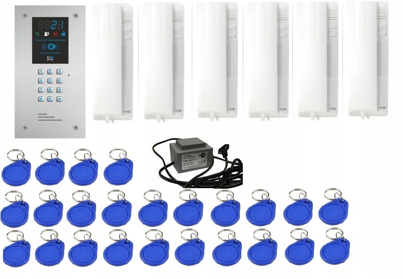 domofon Elprod wekta 6 rodzinny rfid kody breloki