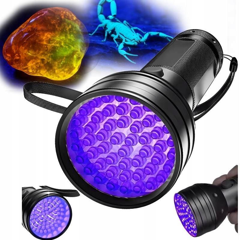 Duża 51LED 395nm latarka Uv latarka do szukania Bursztynów Moczu Plam