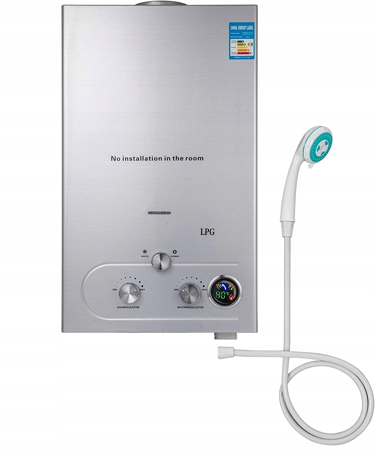 Plynový ohrievač vody Lpg na prietokovú fľašu so sprchou 18L 36KW