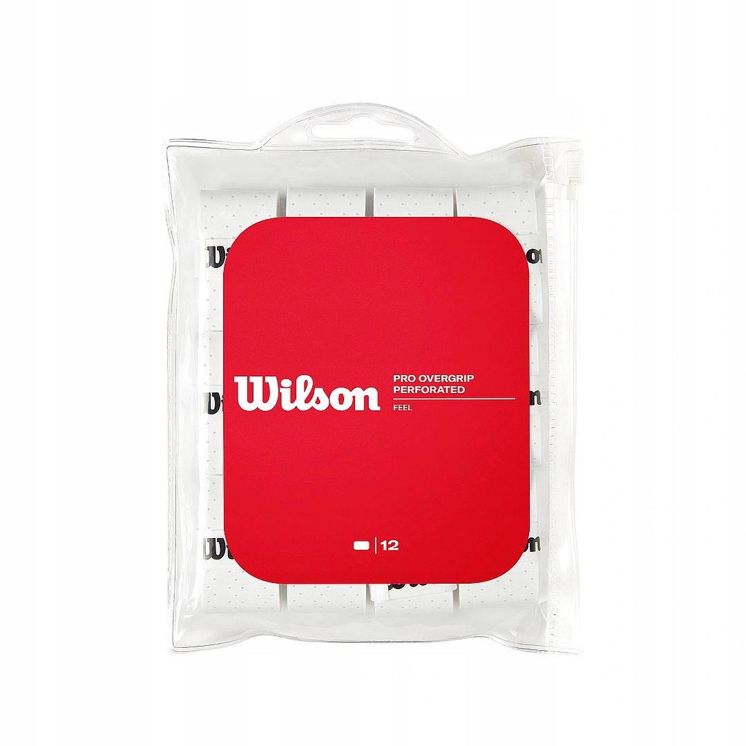 Omotávky Wilson Pro Perforated Overgrip Bílé 12 ks Tenis Padel na raketu