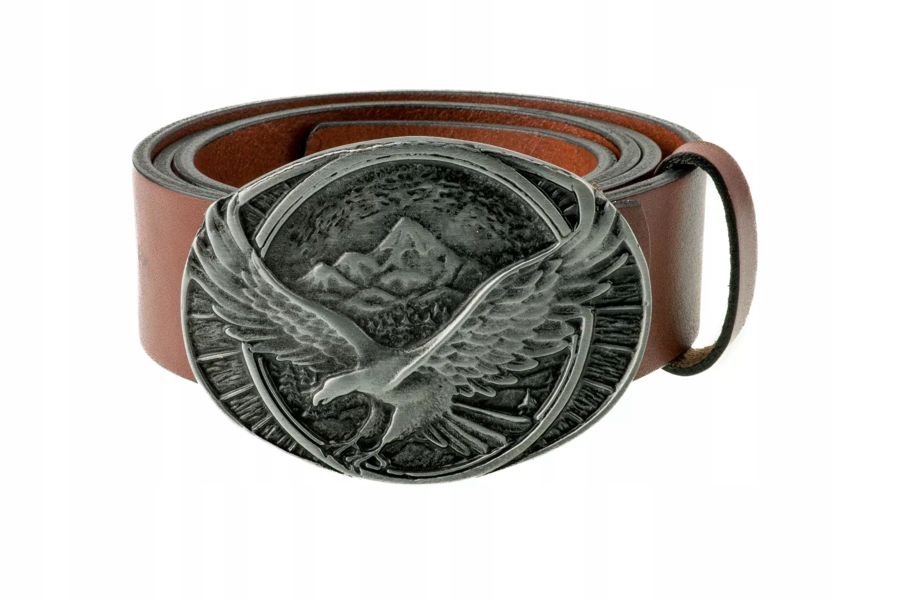 Kožený opasek Bór Hunter Elegance Mountain Eagle Silver 105