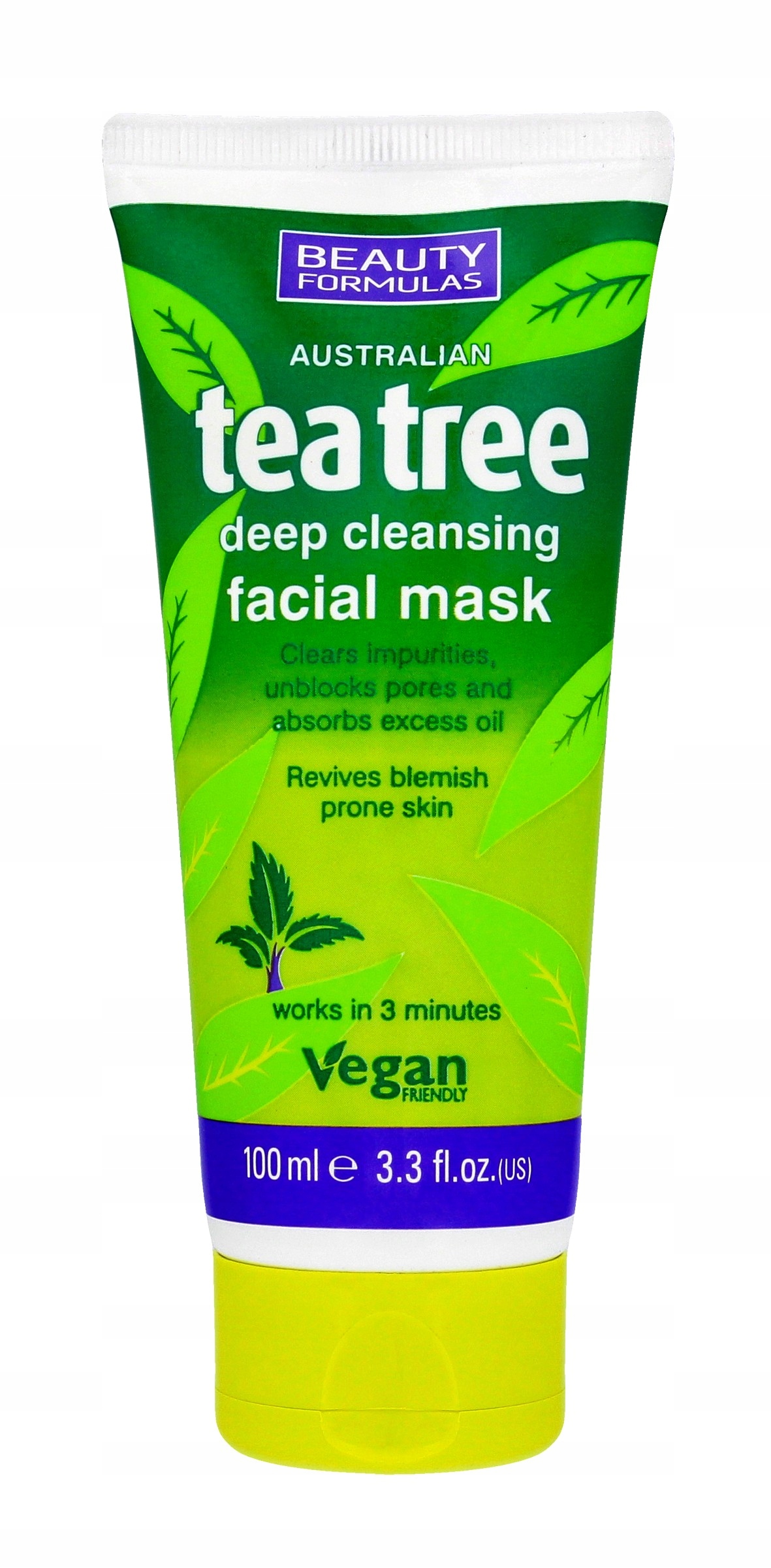 Beauty Formulas Tea Tree Hĺbkovo čistiaca ílová maska 100ml