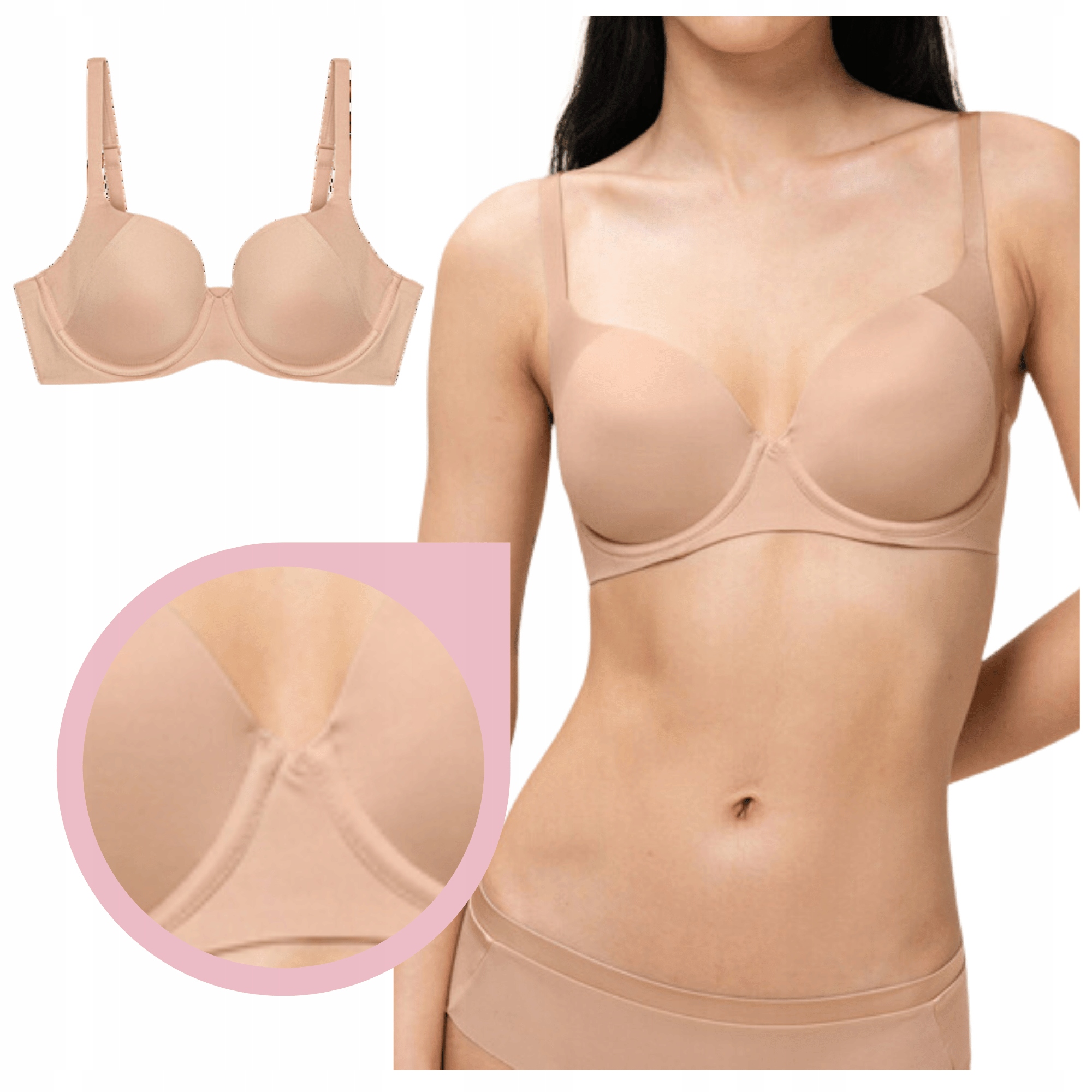 Triumph Body M-up soft touch Wp hladká vyztužená podprsenka béžová 70D