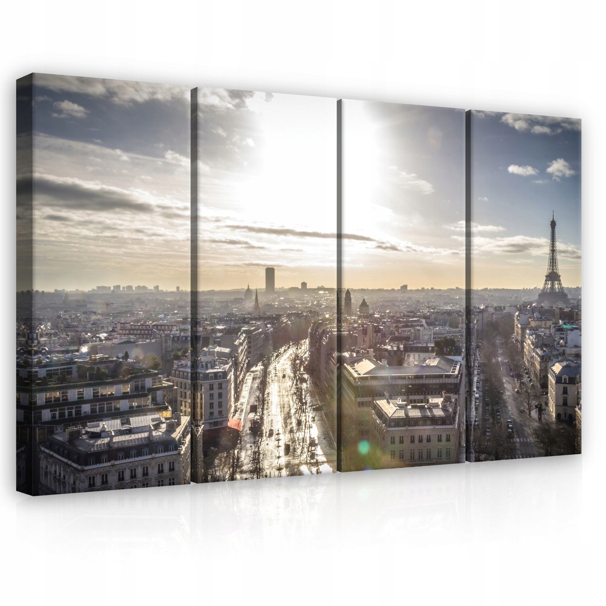 Obraz 120x80 Paríž panoráma mestská krajina Eiffelova veža slnko svetlo