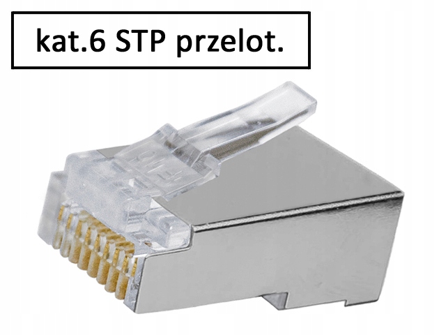 

Wtyk RJ45 kat.6 ekran Stp przelot AWG24-26 10szt