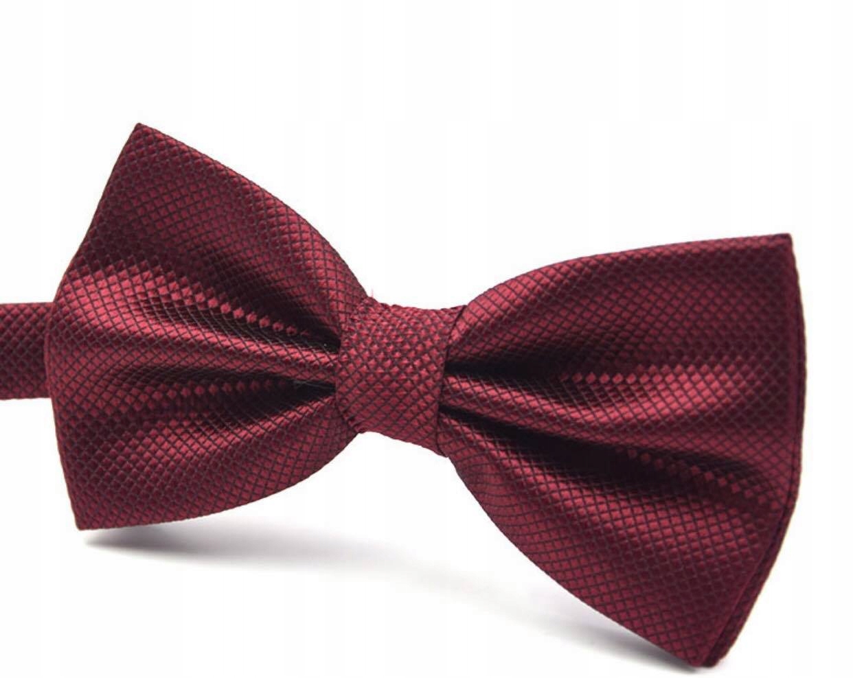 MUCHA MUSZKA MĘSKA BORDOWA ELEGANCKA KLASYCZNA ŚLUB WESELE PRZYJĘCIE