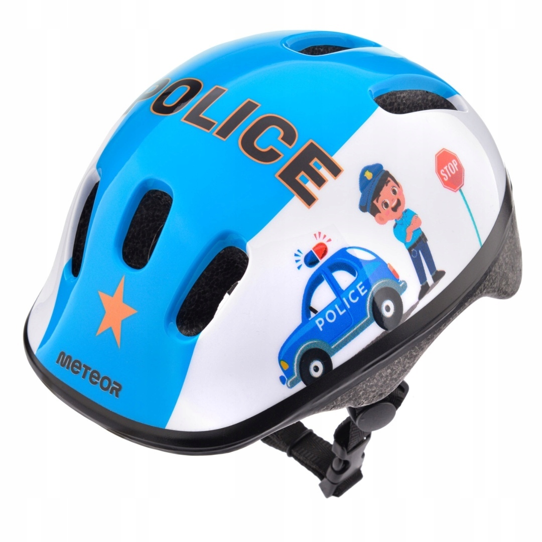 Regulowany Dziecięcy Kask Rowerowy Kask Na Rower Meteor Police R. 44-48