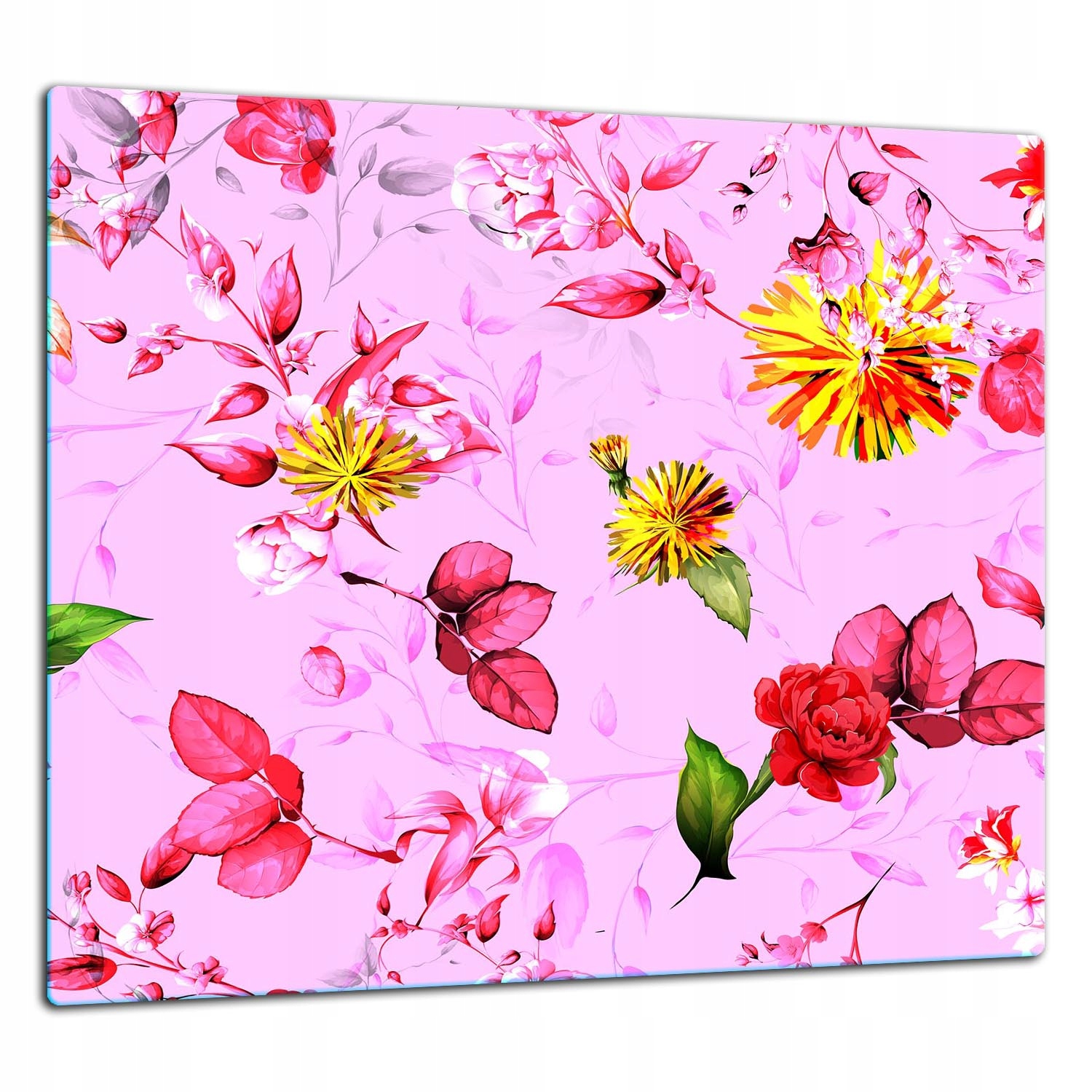 Skleněná Ochranná Deska Panel Lepidlo 65x60 Květiny