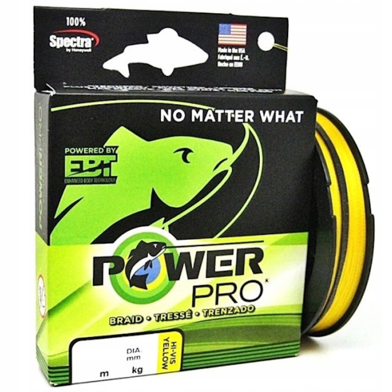 Plecionka Spinningowa Power Pro Hi-Vis Yellow 0.13mm 8kg 18lb 135m Żółta