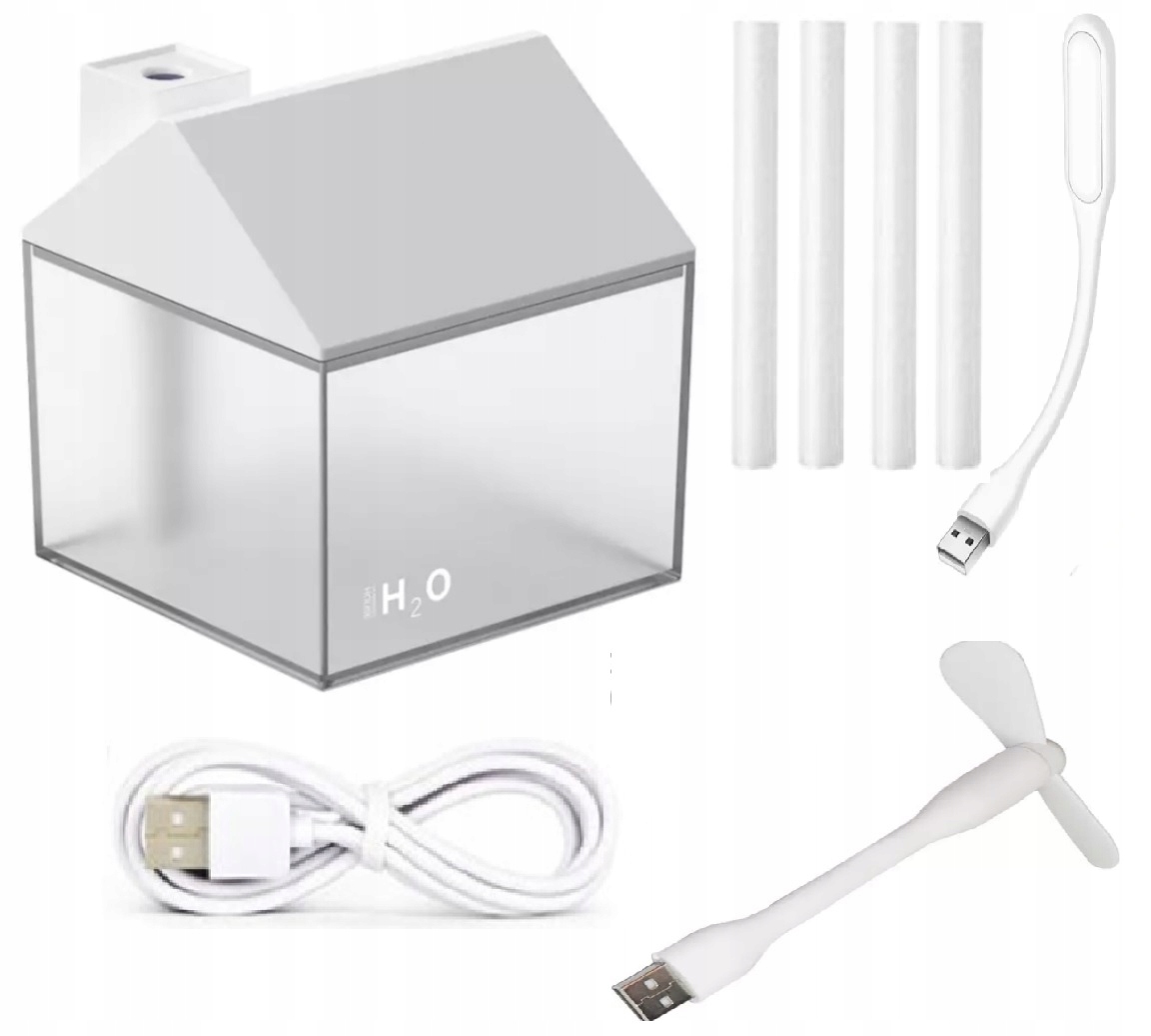 

Nawilżacz Powietrza Domek+lampka Led+wiatraczek