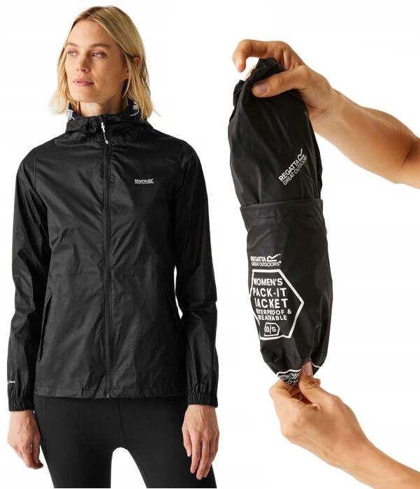 Kurtka przeciwdeszczowa Regatta RWW305 800 Pack-It czarny S