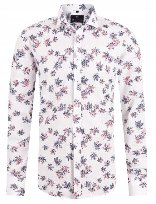 

Koszula męska slim fit biała w liście klonu 38