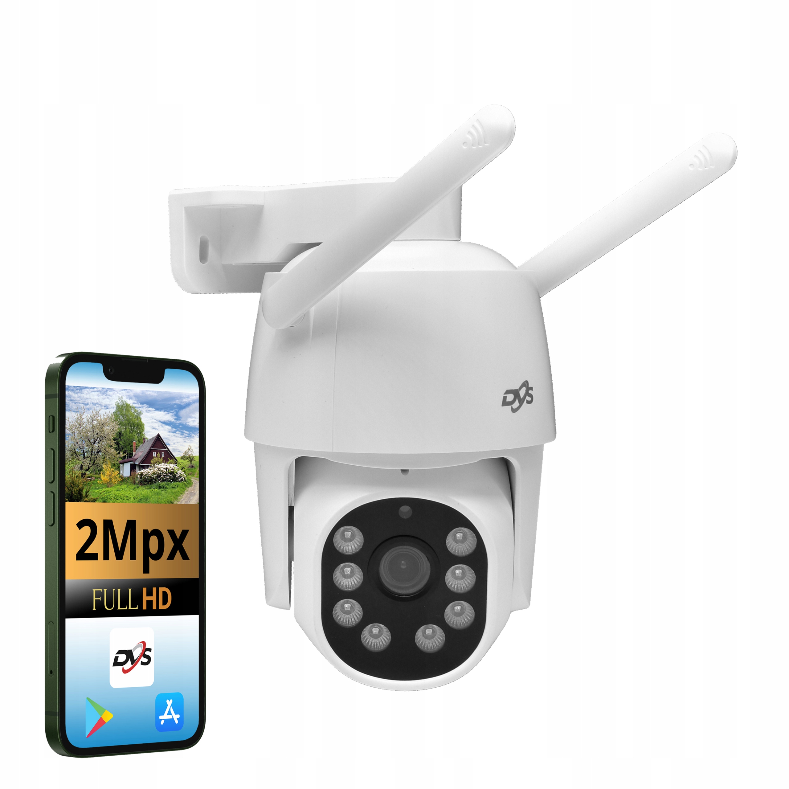 Bezdrátová Wifi Kamera Otočná 4xZOOM 2Mpx Fullhd Venkovní Ir Led Dvs