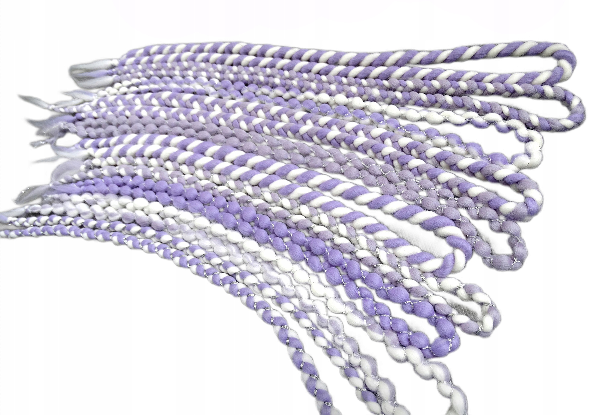 Opakovaně Použitelné vlněné copánky, levandulové bílé, Dobrá Nálada, 40 kusů