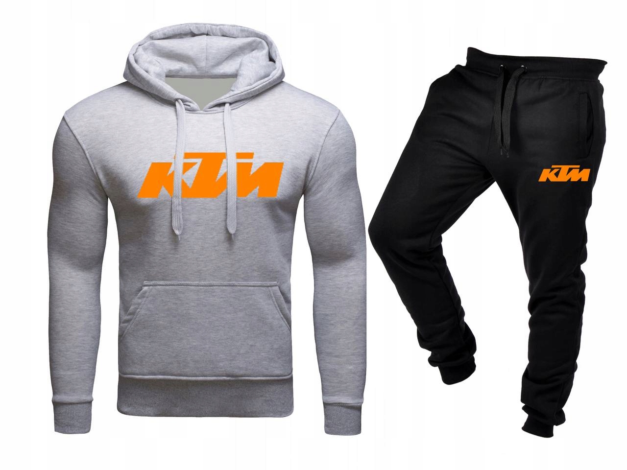 Tepláková Souprava Teplákovka Pánská Ktm Mikina A Kalhoty Šedá Černá L