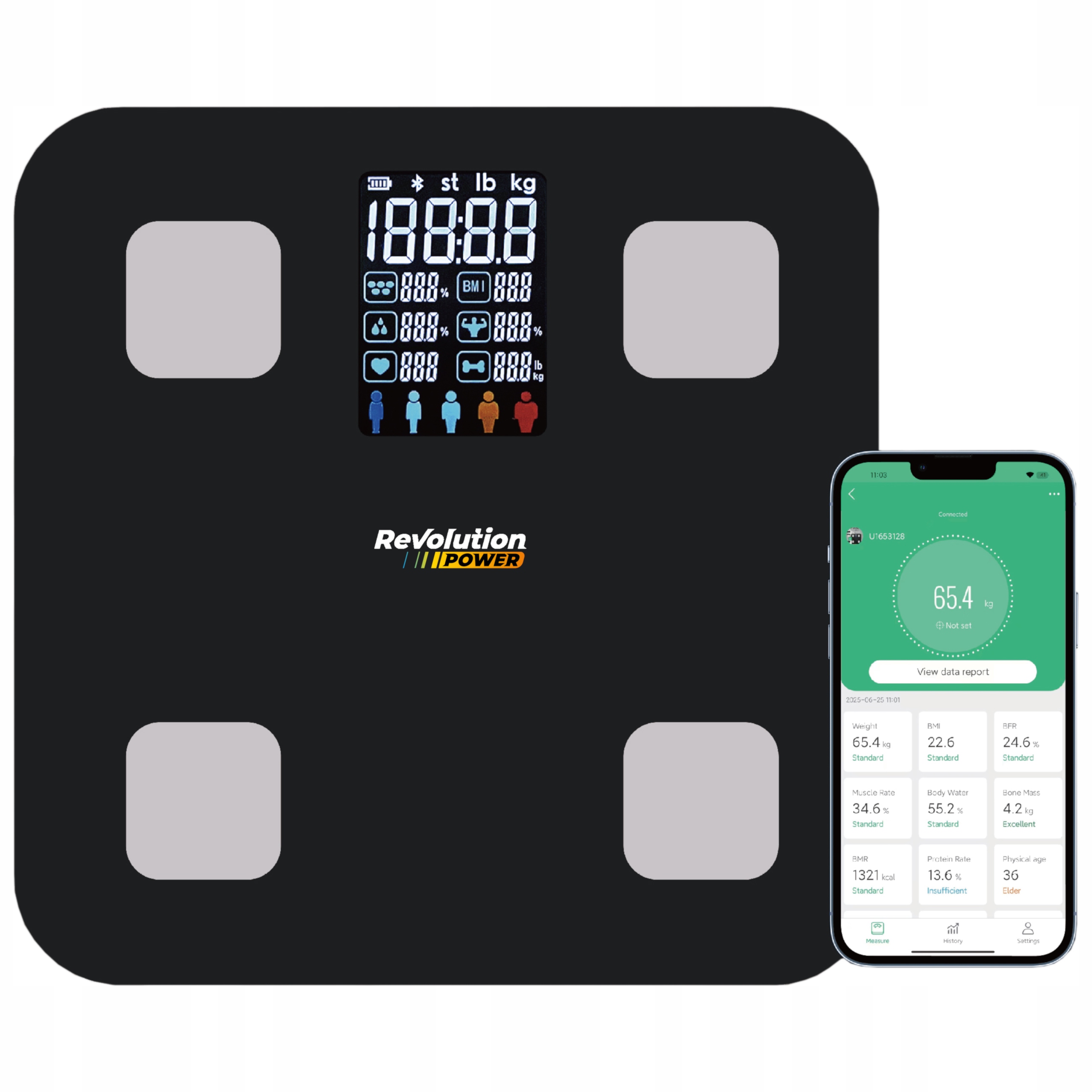 Waga Łazienkowa Revolution Szklana LCD Precyzyjna Analityczna Sportowa