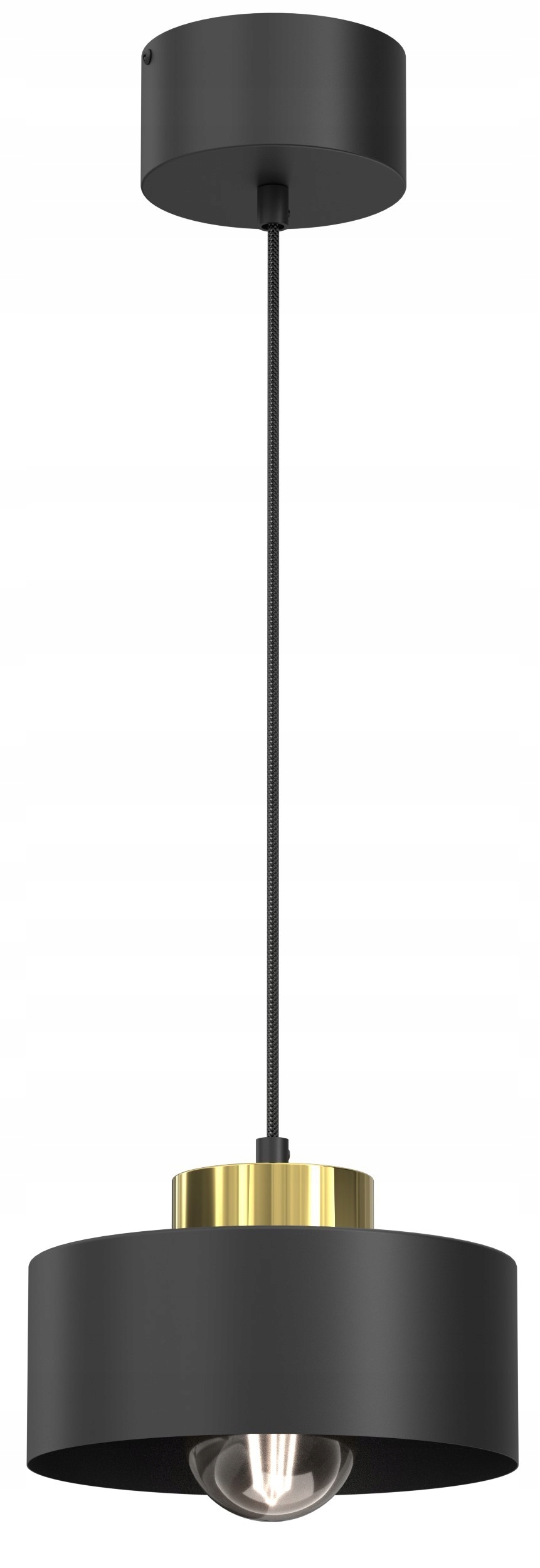 Závěsná lampa Marti Černá Zlatá kovová lampa glamour nad ostrovní stůl
