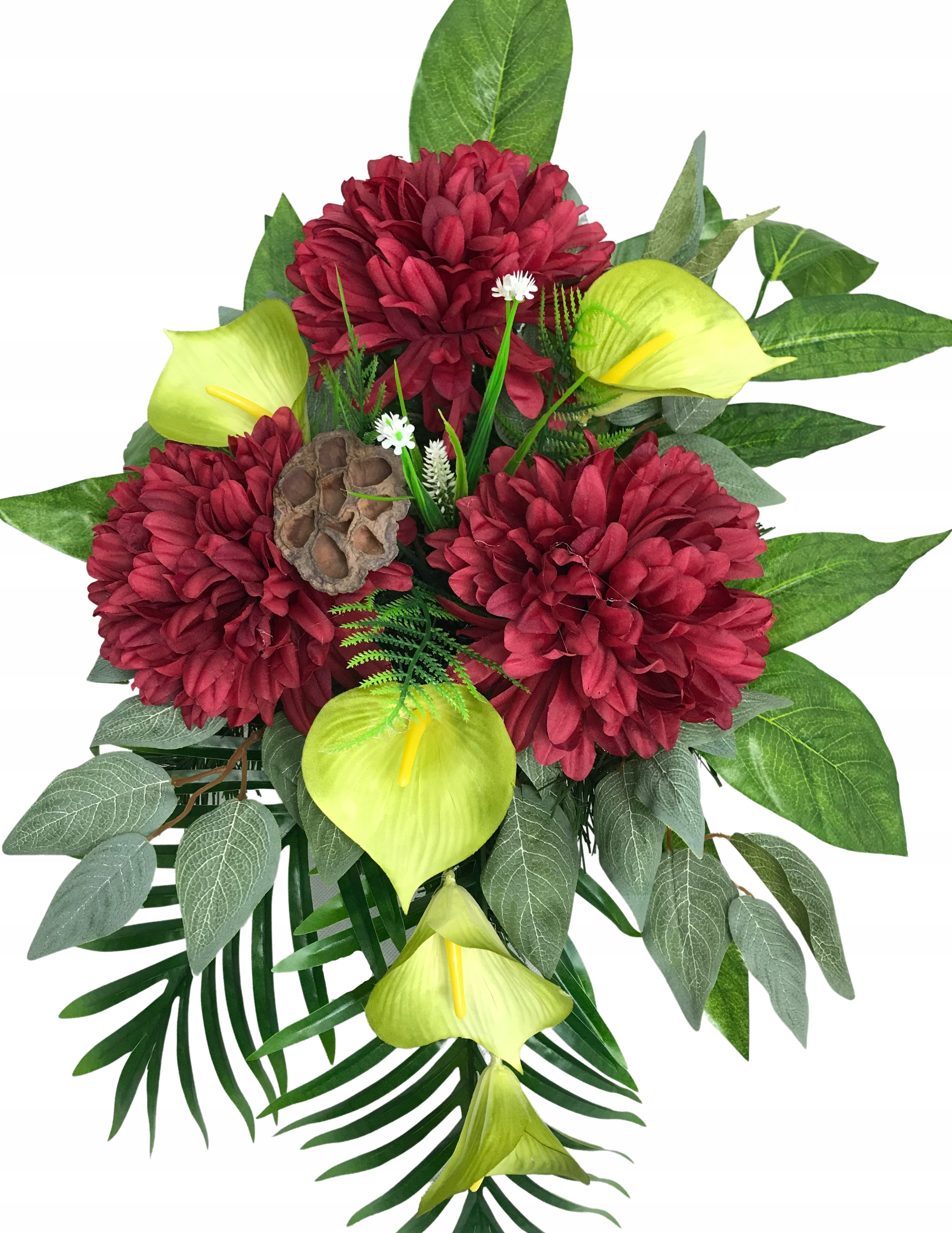 STROIK KOMPOZYCJA ZESTAW KOMPLET na grób cmentarz Wysokość 25 cm