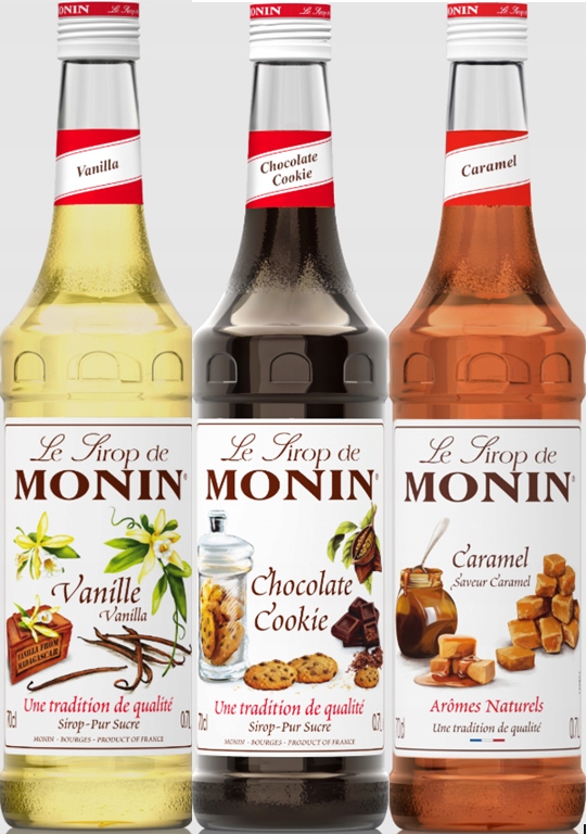 Zestaw syropów do kawy Vanillia, Czekoladowe ciastko, Caramel