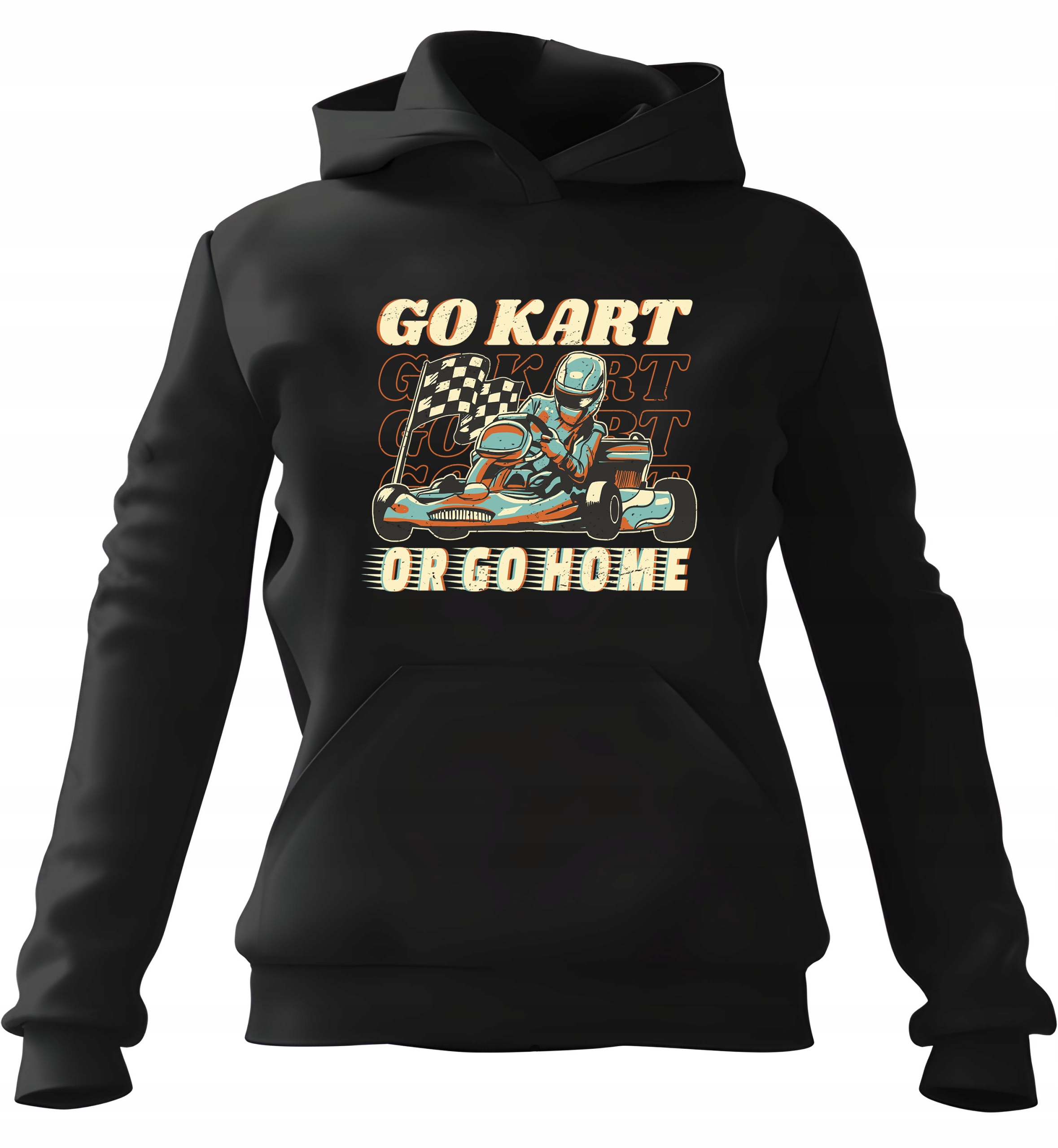 pánská mikina s kapucí Gokart Or Go Home Černá 3XL pro muže, manžela C