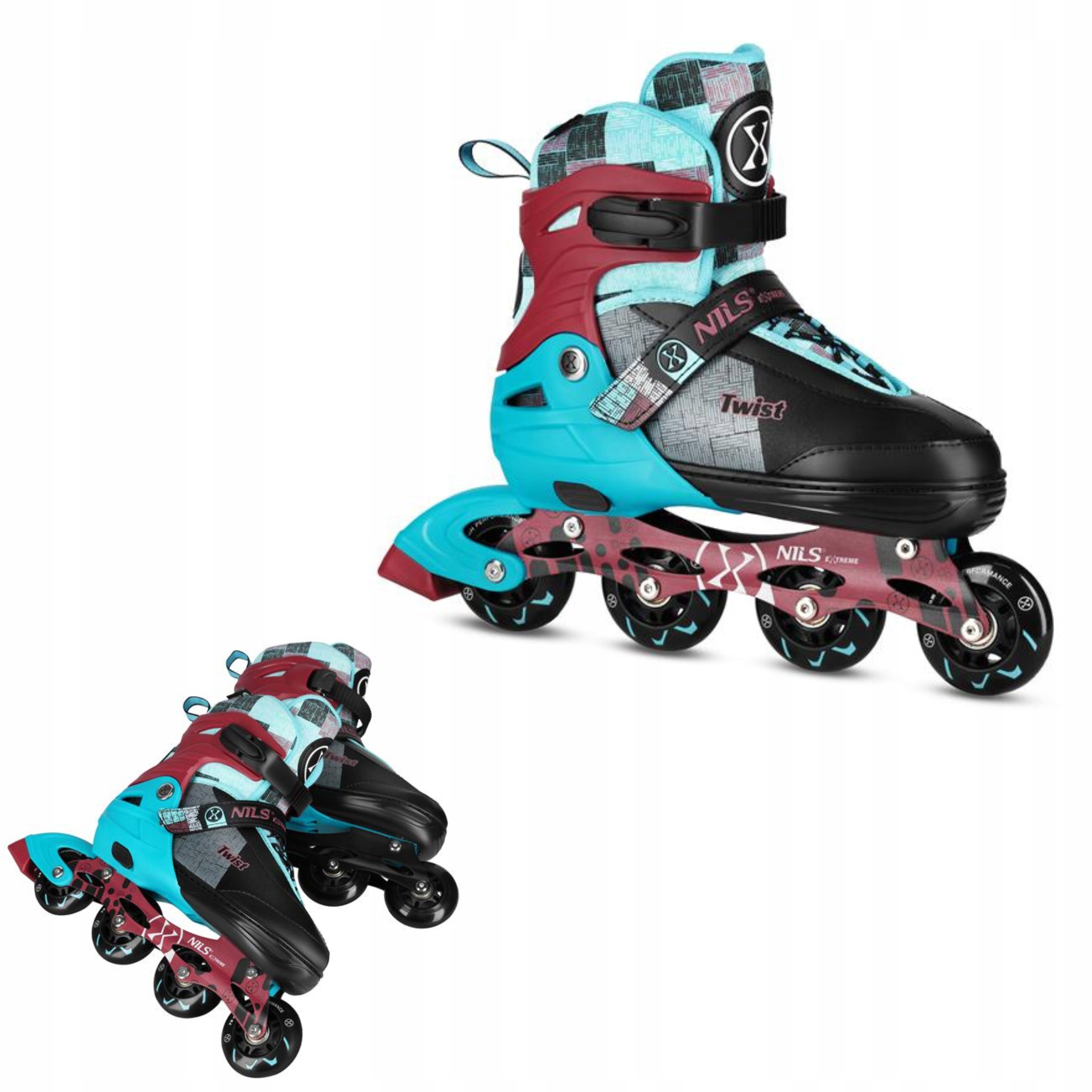 Regulovatelné brusle 2v1 modré S 31 34 Nils Extreme