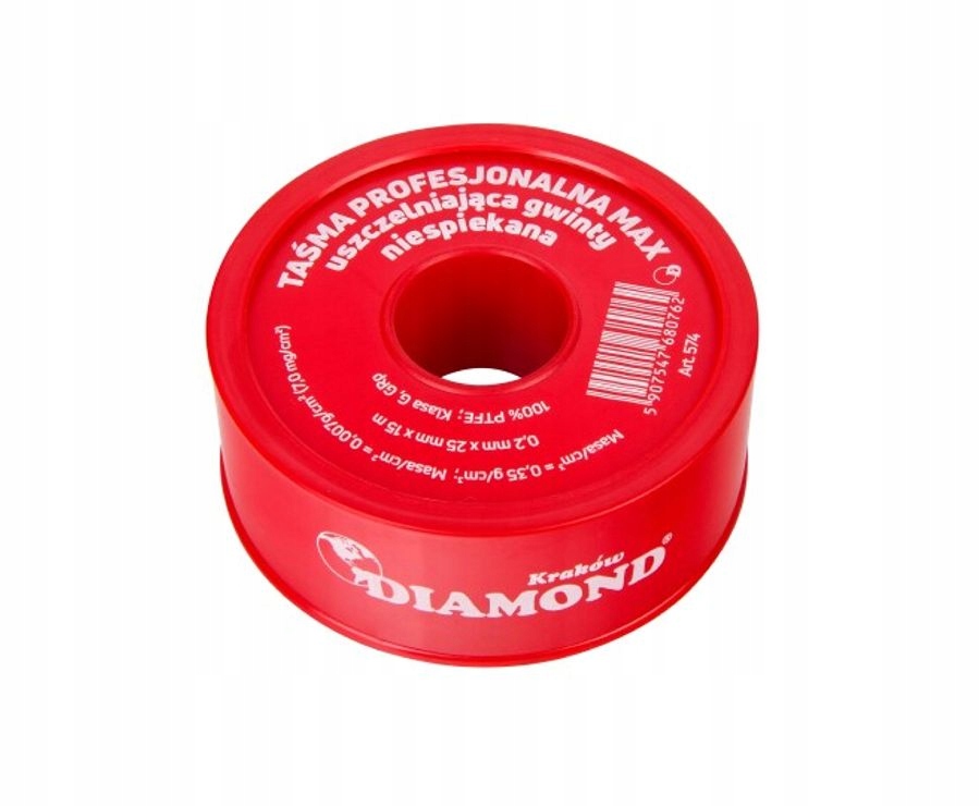 

taśma teflonowa 0,2mm x 25mm x 15mb. (czerwony)