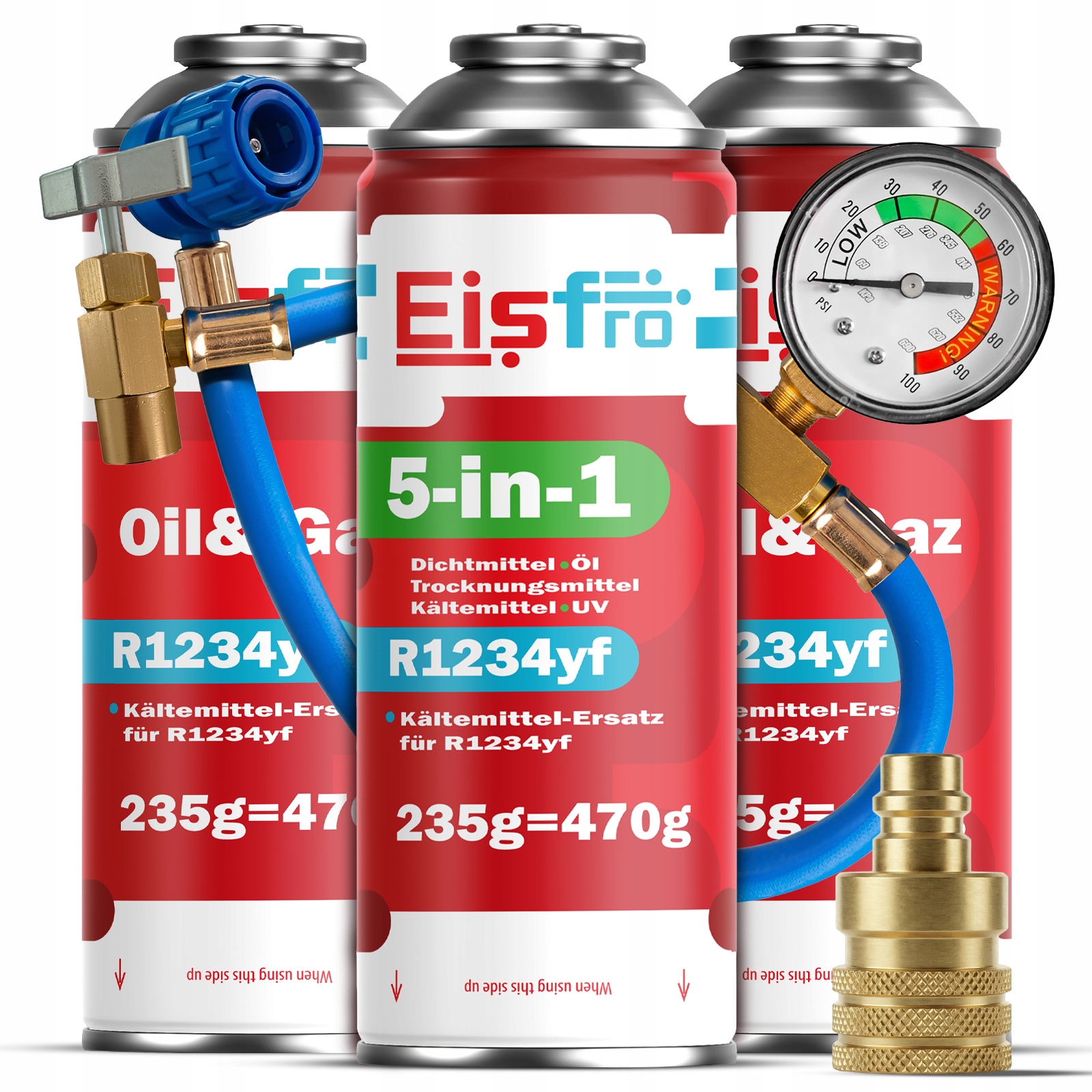 3x Gaz Pro Klimatizace R1234yf chladivo 2v1 5v1 Kabelový Adaptér